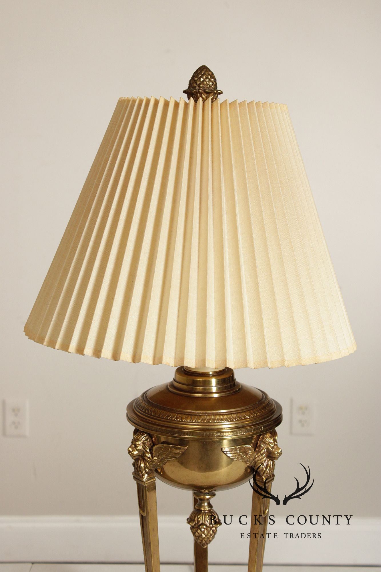 Empire Style Vintage Brass Table Lamp