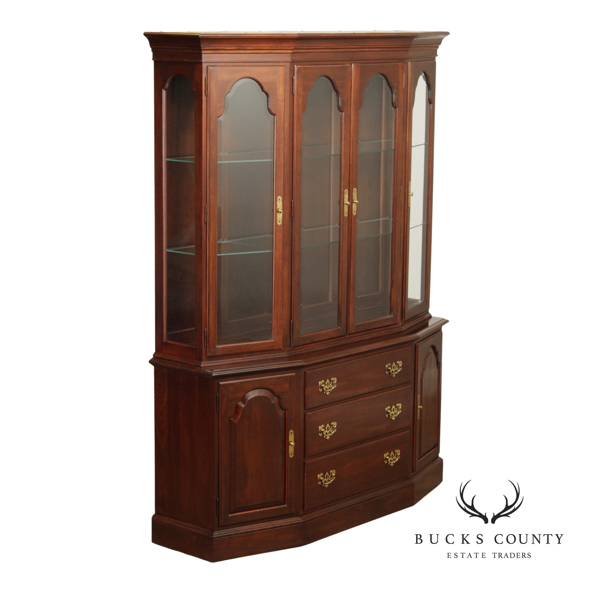 Ethan Allen Georgian Style Cherry China Cabinet