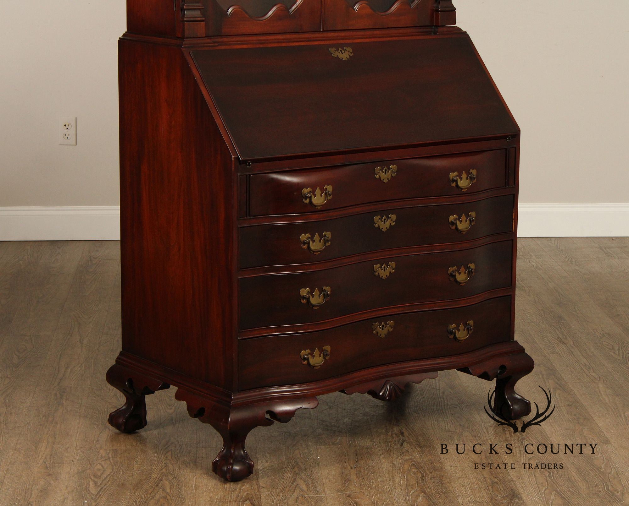 1940's Georgian Style Mahogany Secretary Bookcase