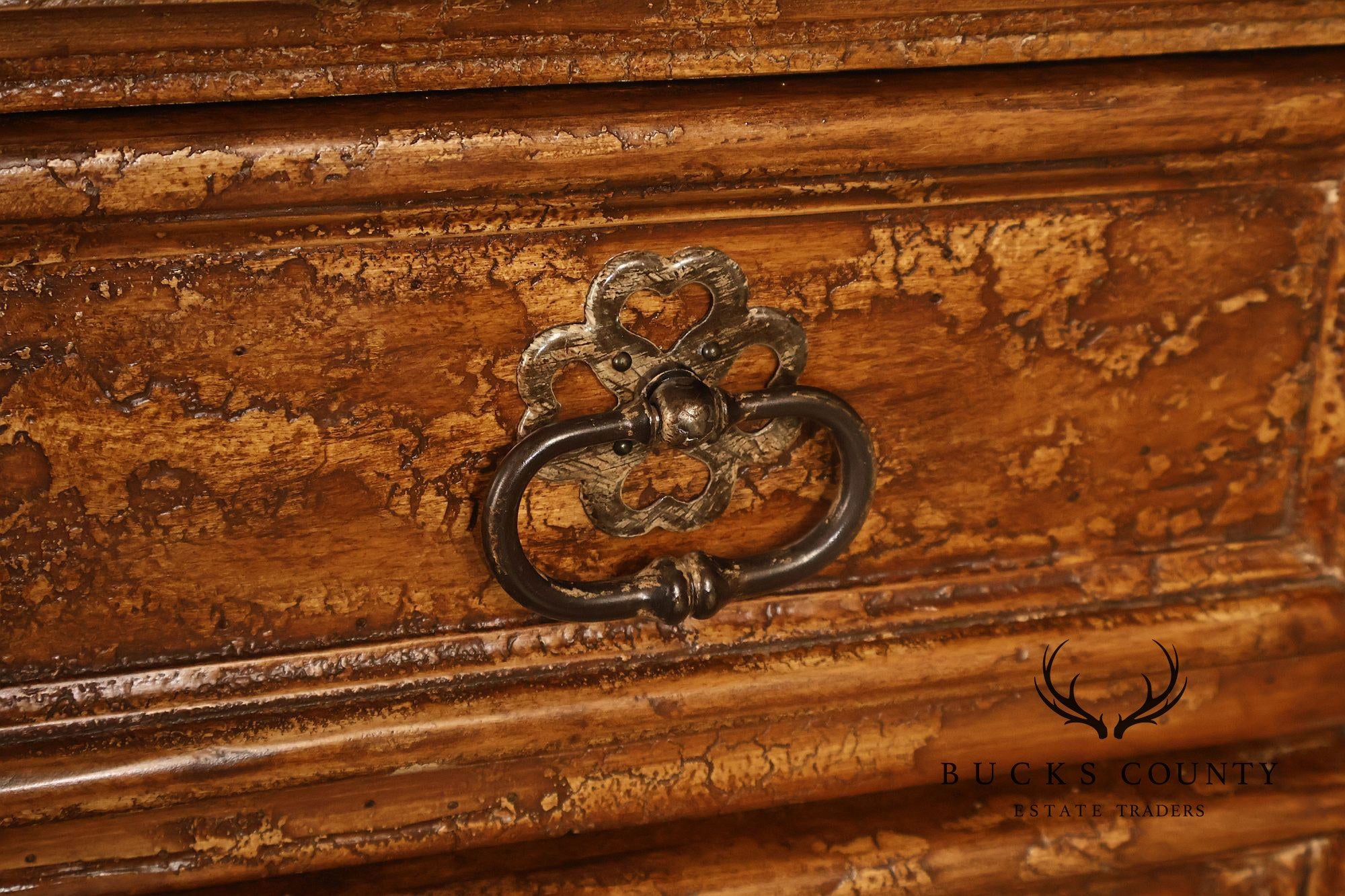 Bausman & Company Paint Decorated Four Door Sideboard Buffet Cabinet
