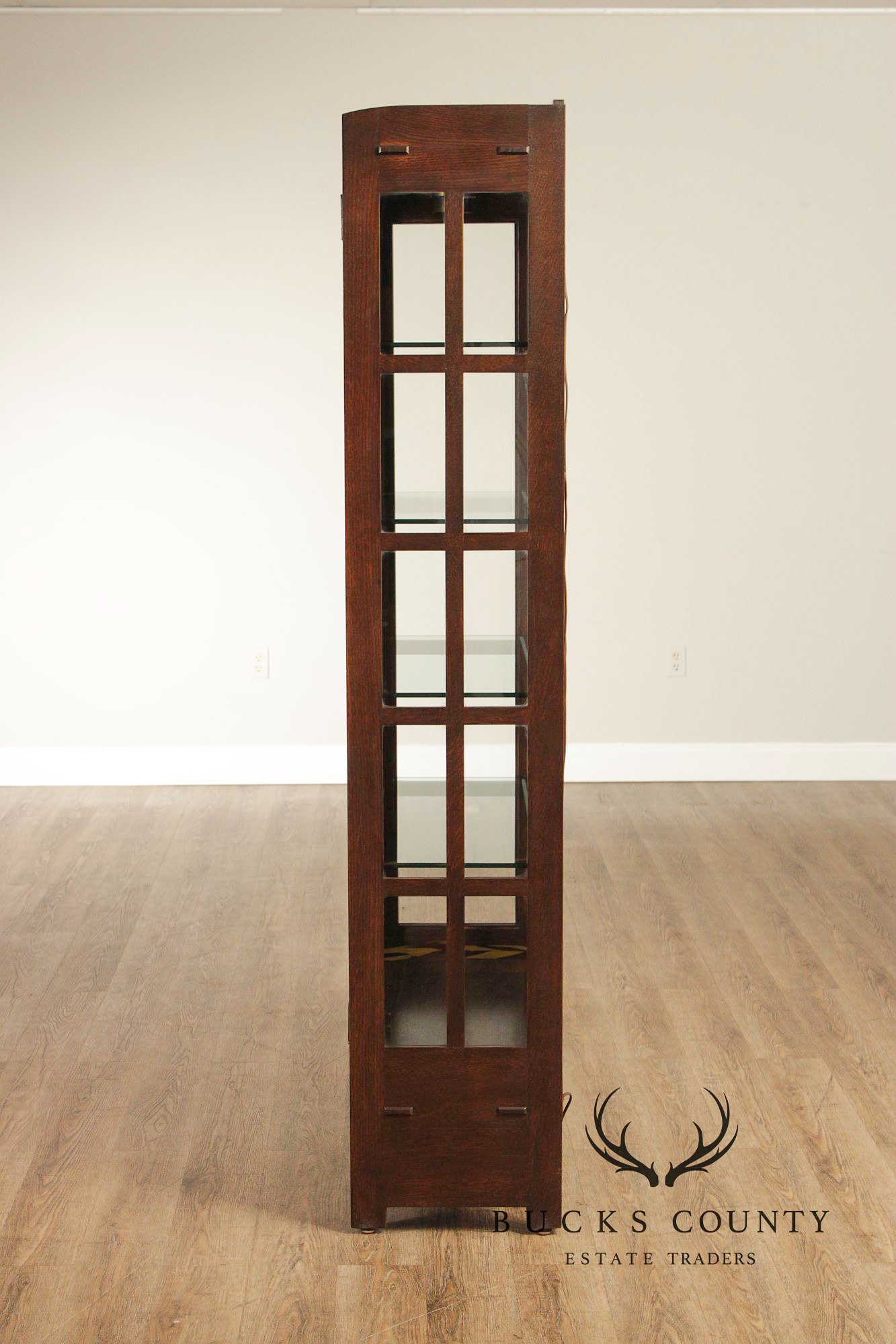 Stickley Mission Collection Oak Lighted Display Cabinet