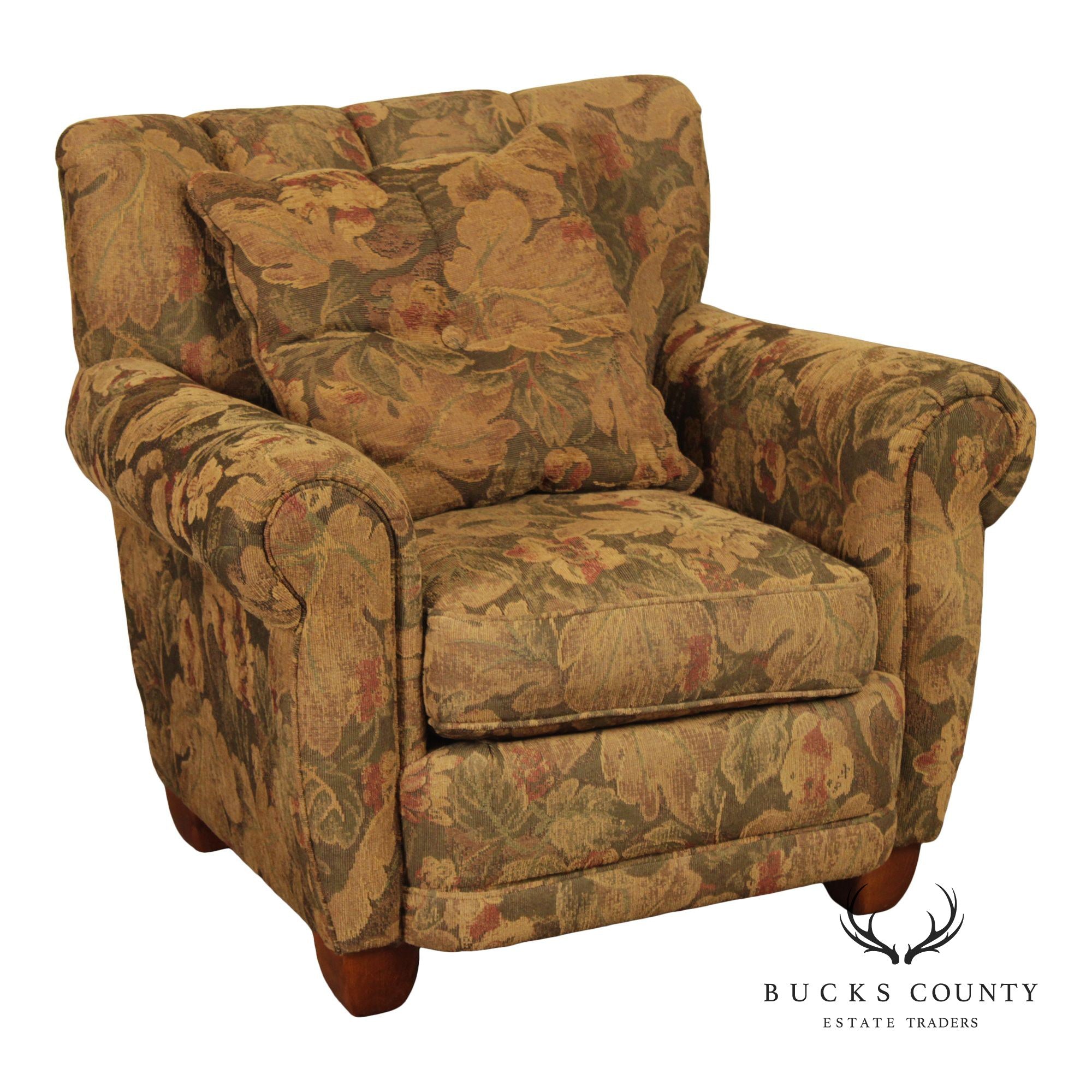 Thomasville Channel-Back Upholstered  Lounge Chair