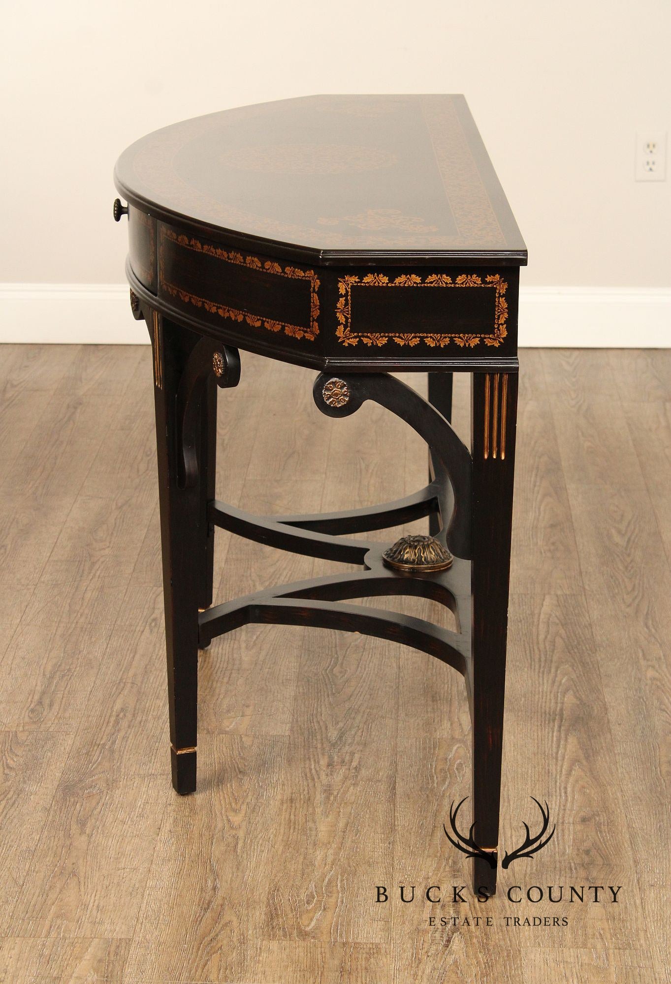 French Regency Style Ebonized Console Table