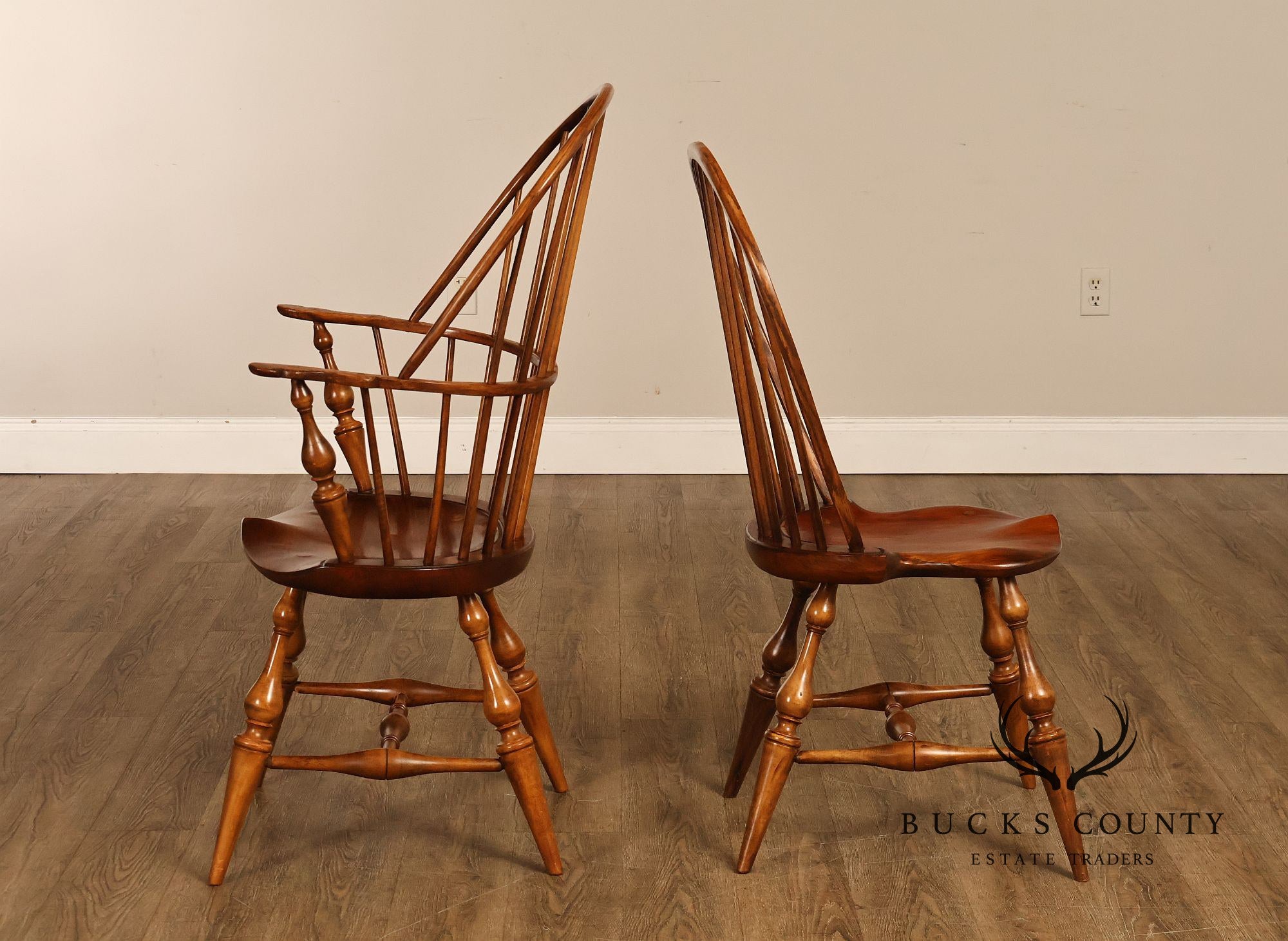 D.R. Dimes Vintage Set of Six Bow-Back Windsor Dining Chairs