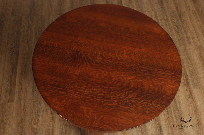 Antique Mission Oak 48 Inch Round Library Table