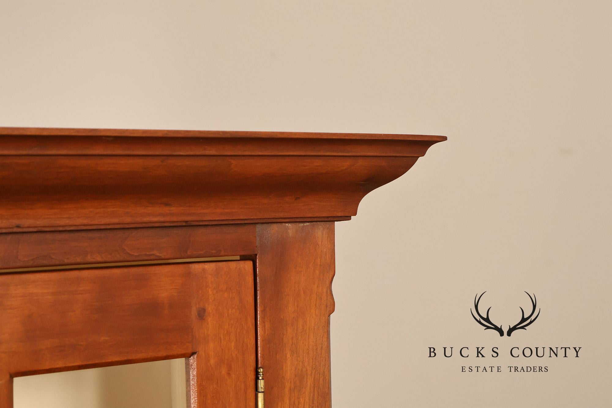 D.R. Dimes Cherry Two Piece Step Back Country Hutch Cabinet