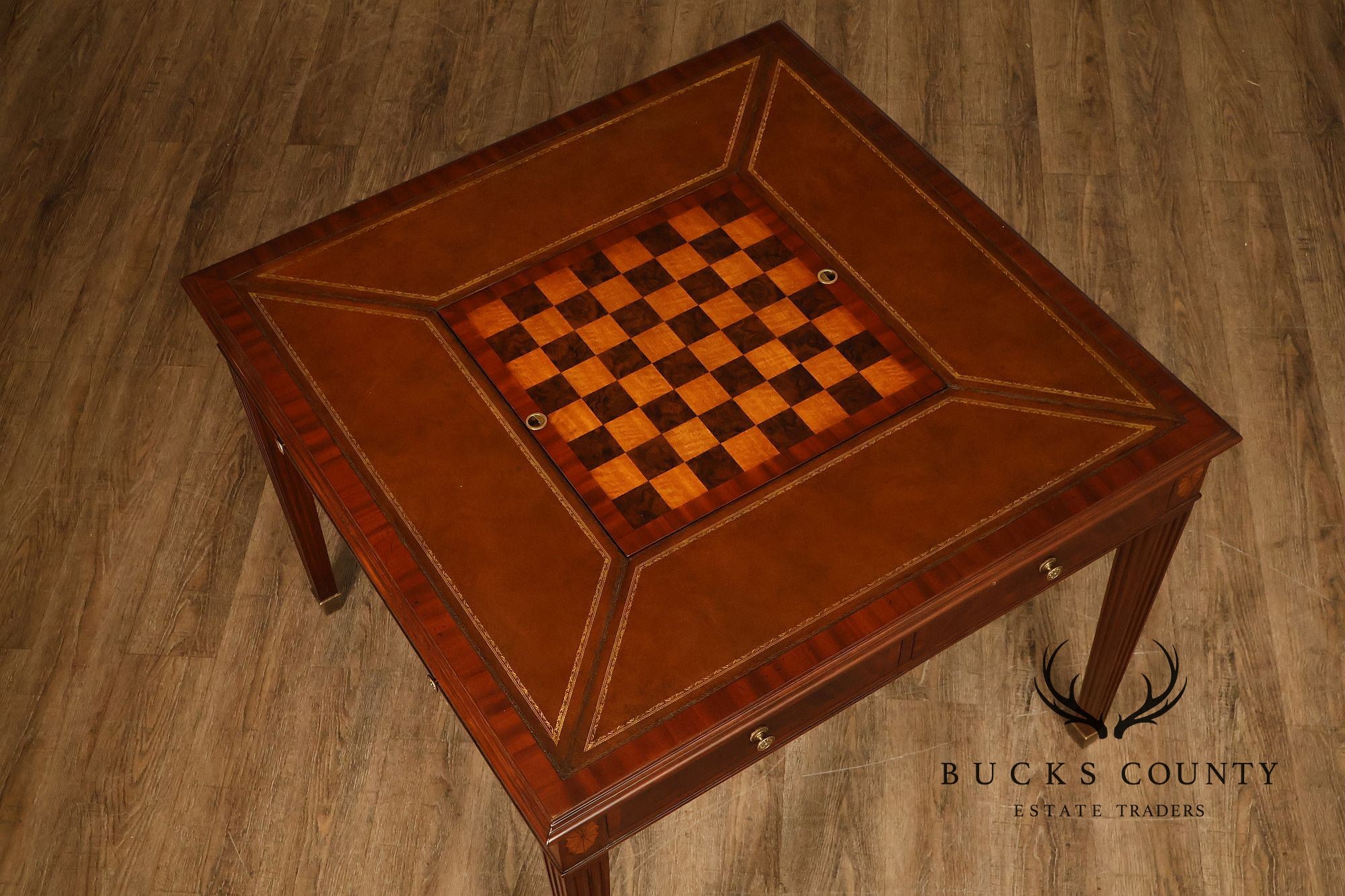Scarborough House Federal Style Inlaid Mahogany Square Game Table