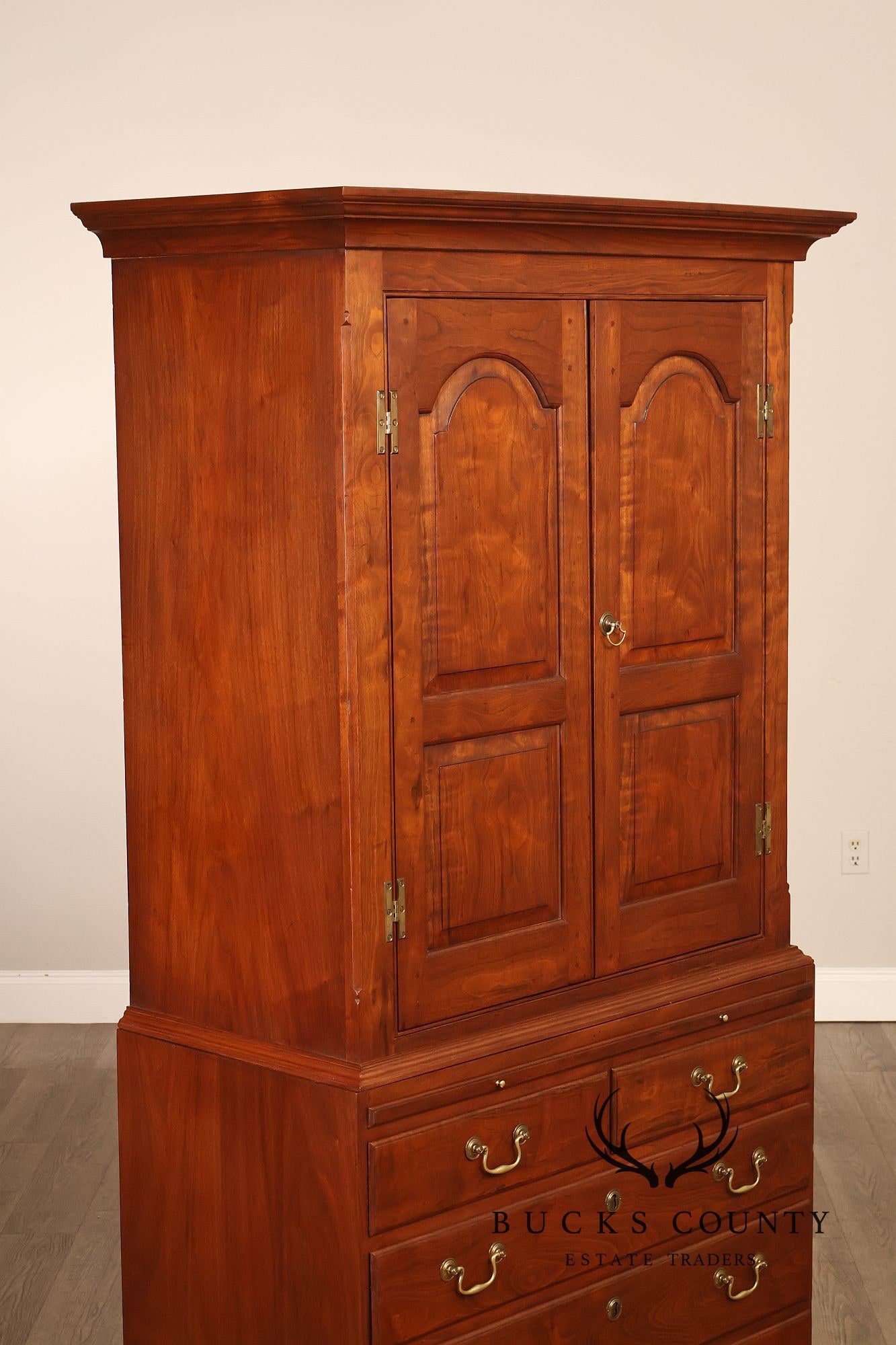 David T. Harring Chippendale Style Walnut Two Piece Jackson Press