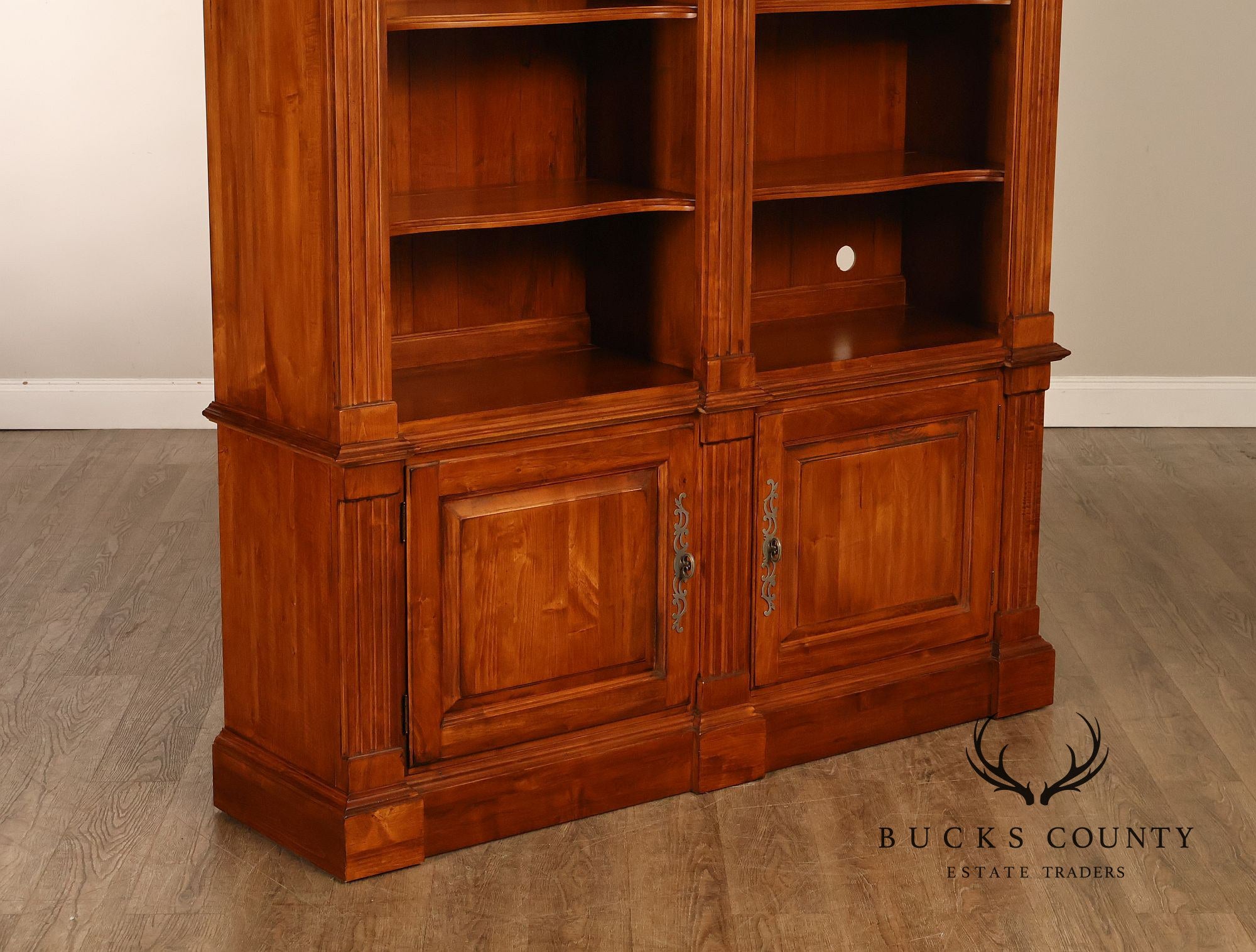 Ethan Allen 'Legacy' Maple Open Carved Library Bookcase