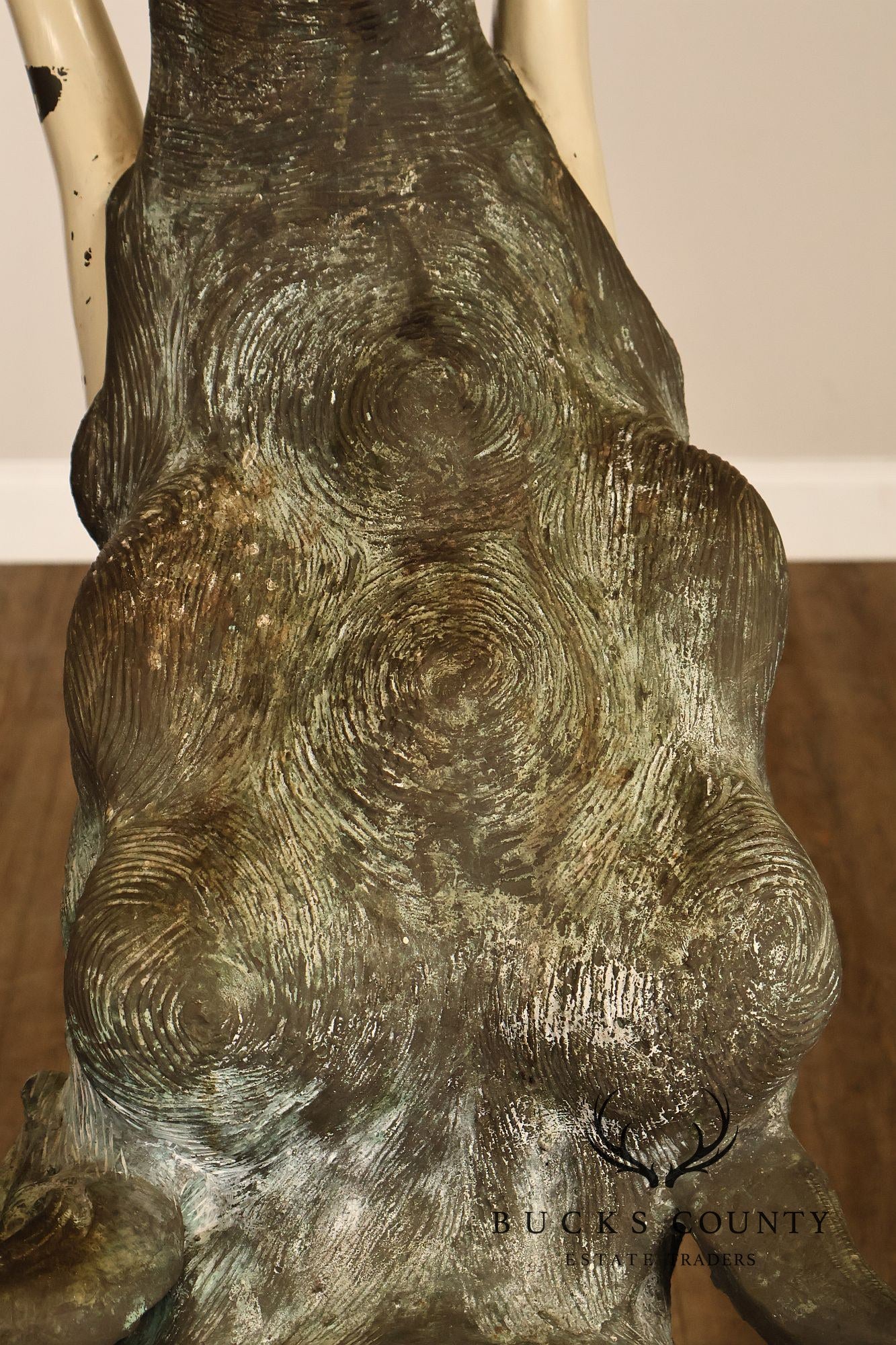 Monumental Cast Bronze Raised Trunk Elephant Garden Statue
