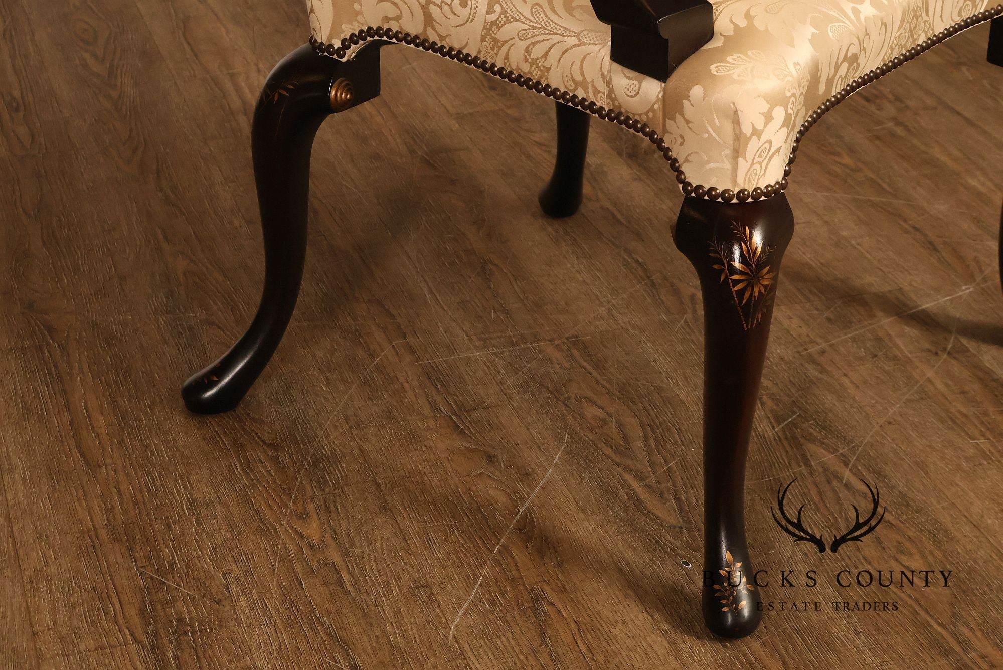 Baker Stately Homes Queen Anne Style Crown Armchair