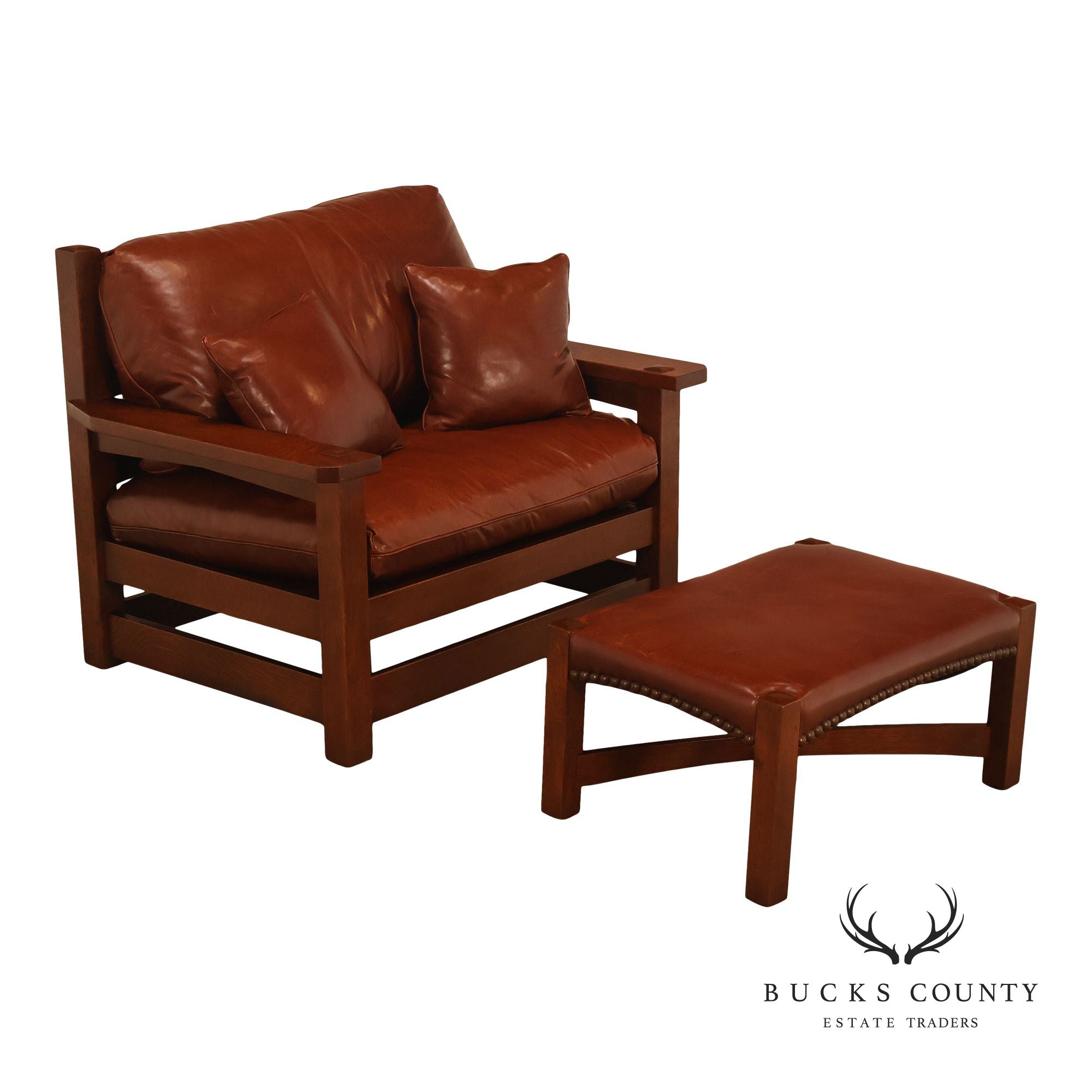 Stickley Mission Collection 25th Anniversary Limited Edition Dalai Lama Eastwood Chair & Ottoman No. 45/100