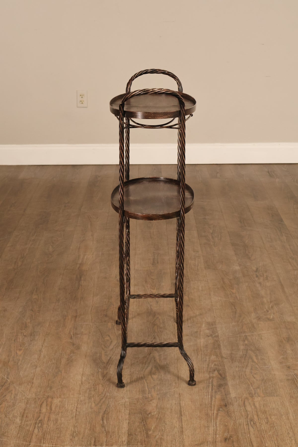 Twisted Metal Two-Tier Wine Rack Serving Stand
