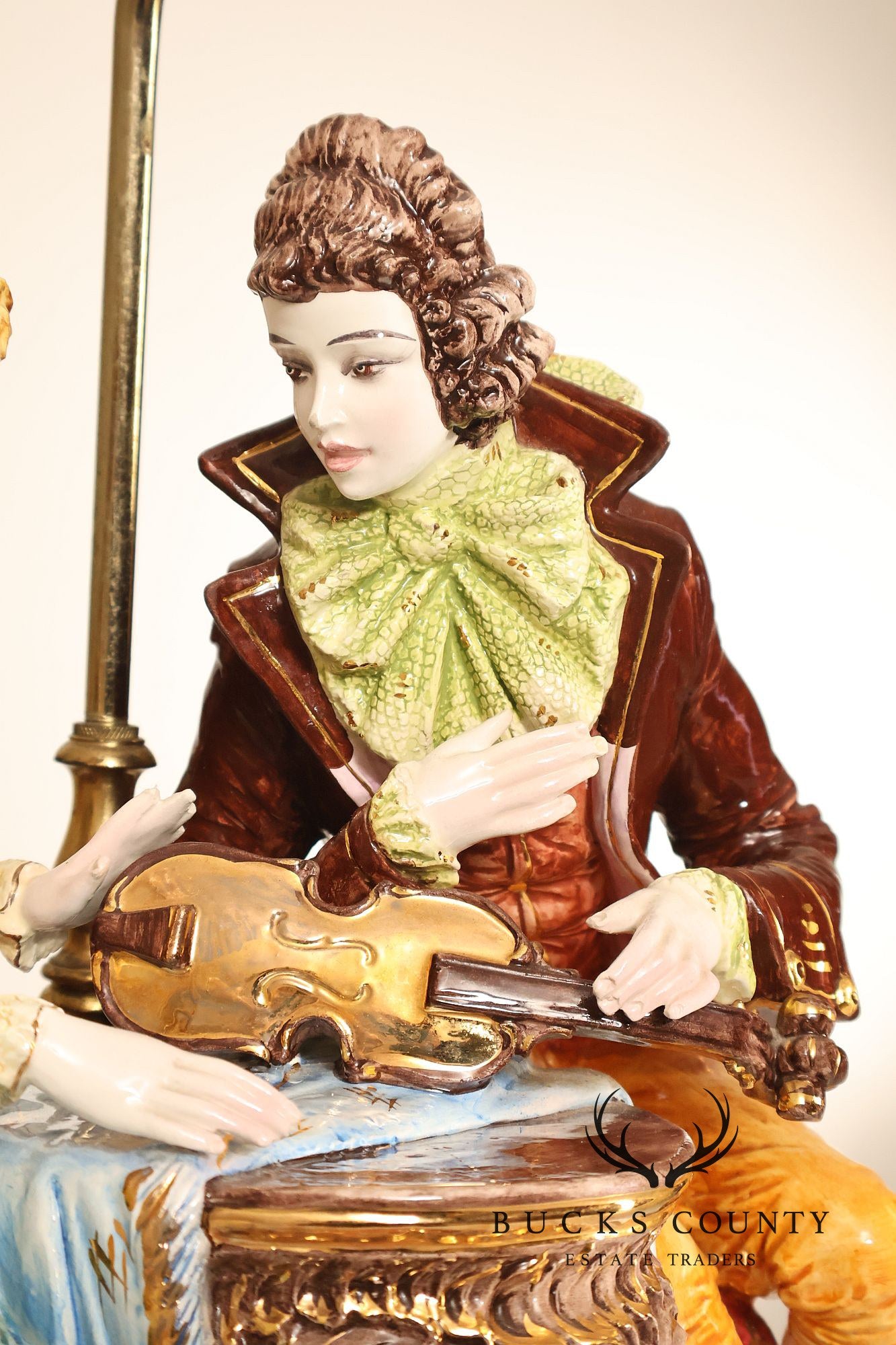 Italian Hand Painted Capodimonte Porcelain Table Lamp