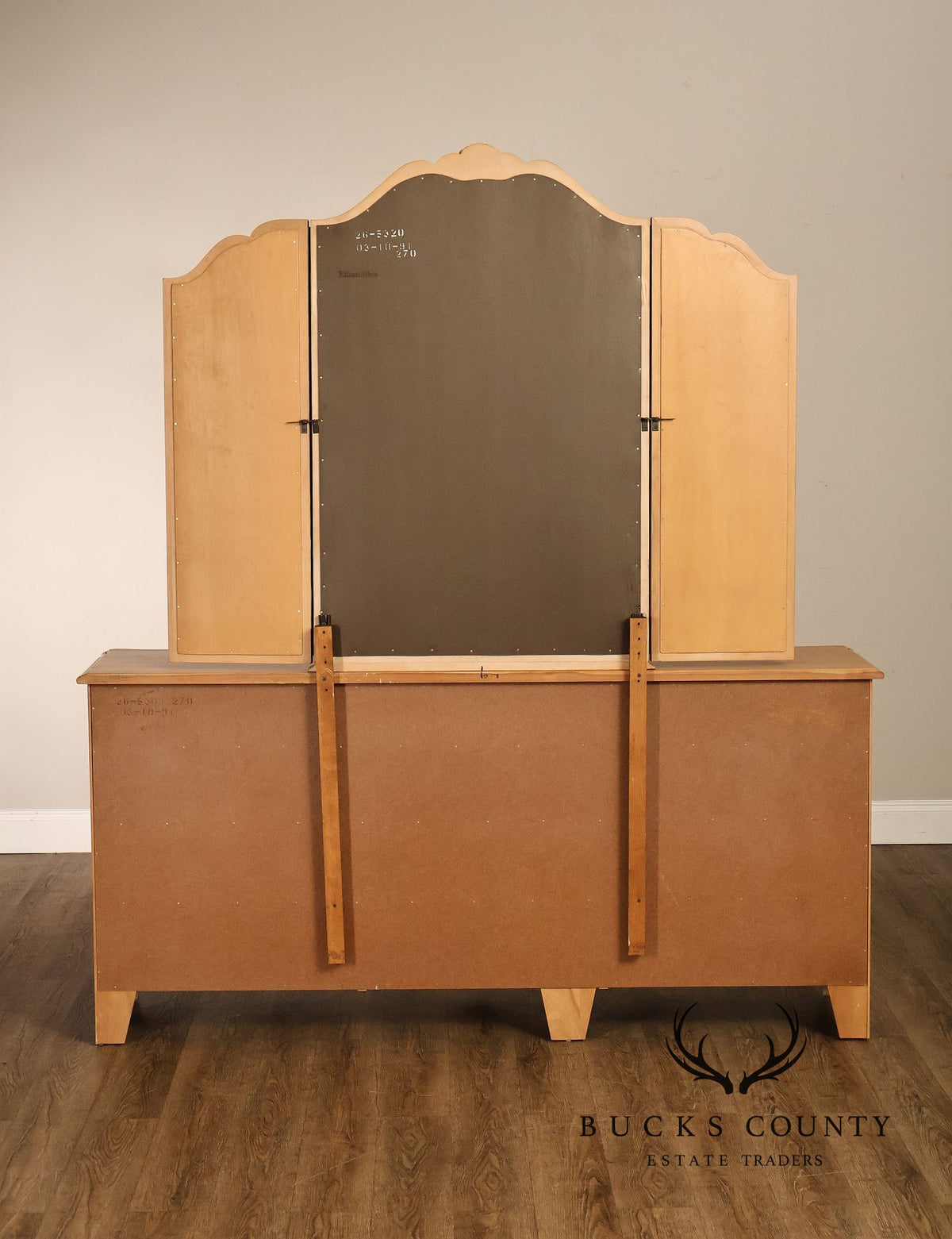 Ethan Allen French Country Style Maple Dresser with Mirror