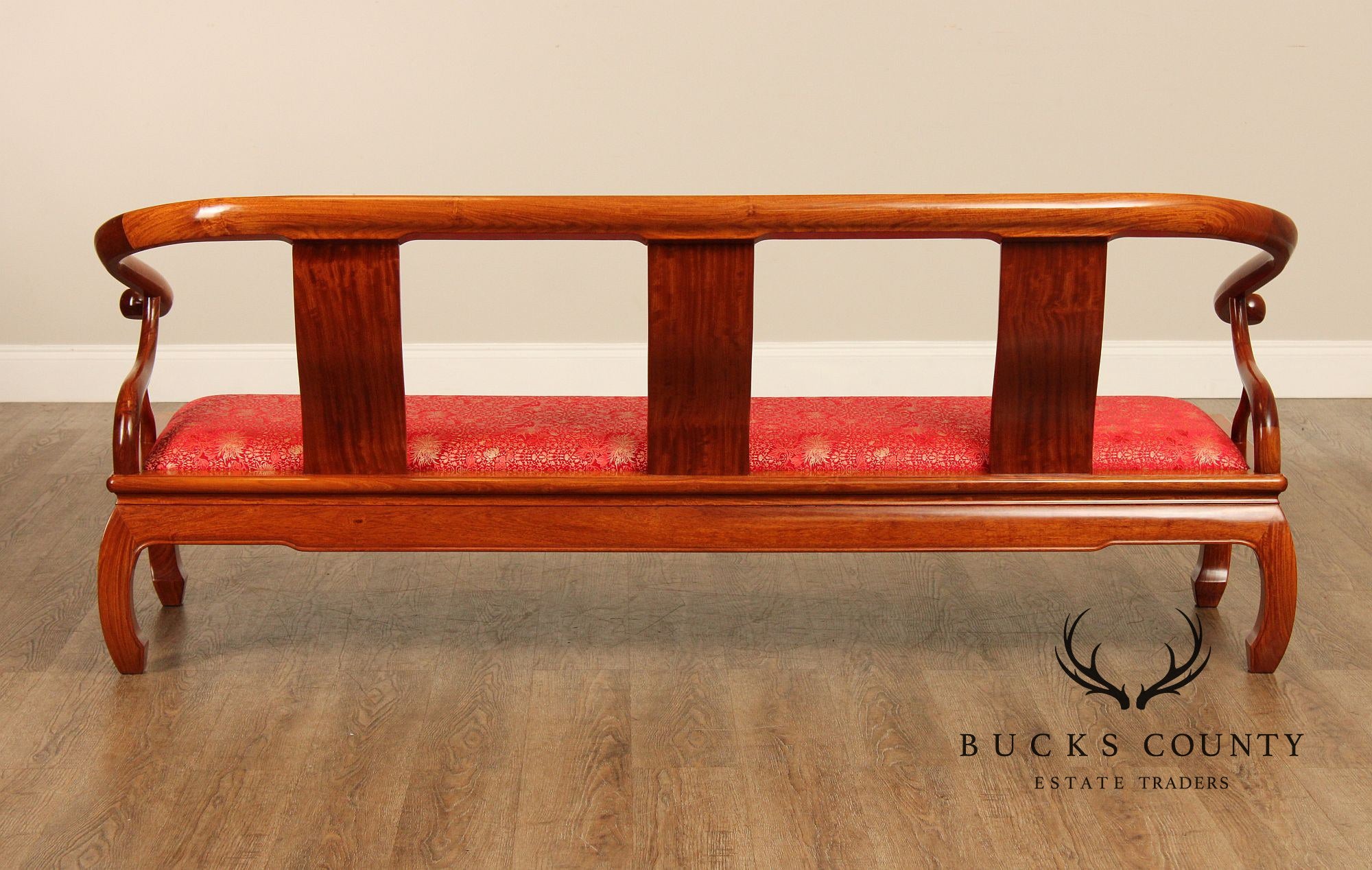 Chinese Hardwood Horseshoe Back Settee