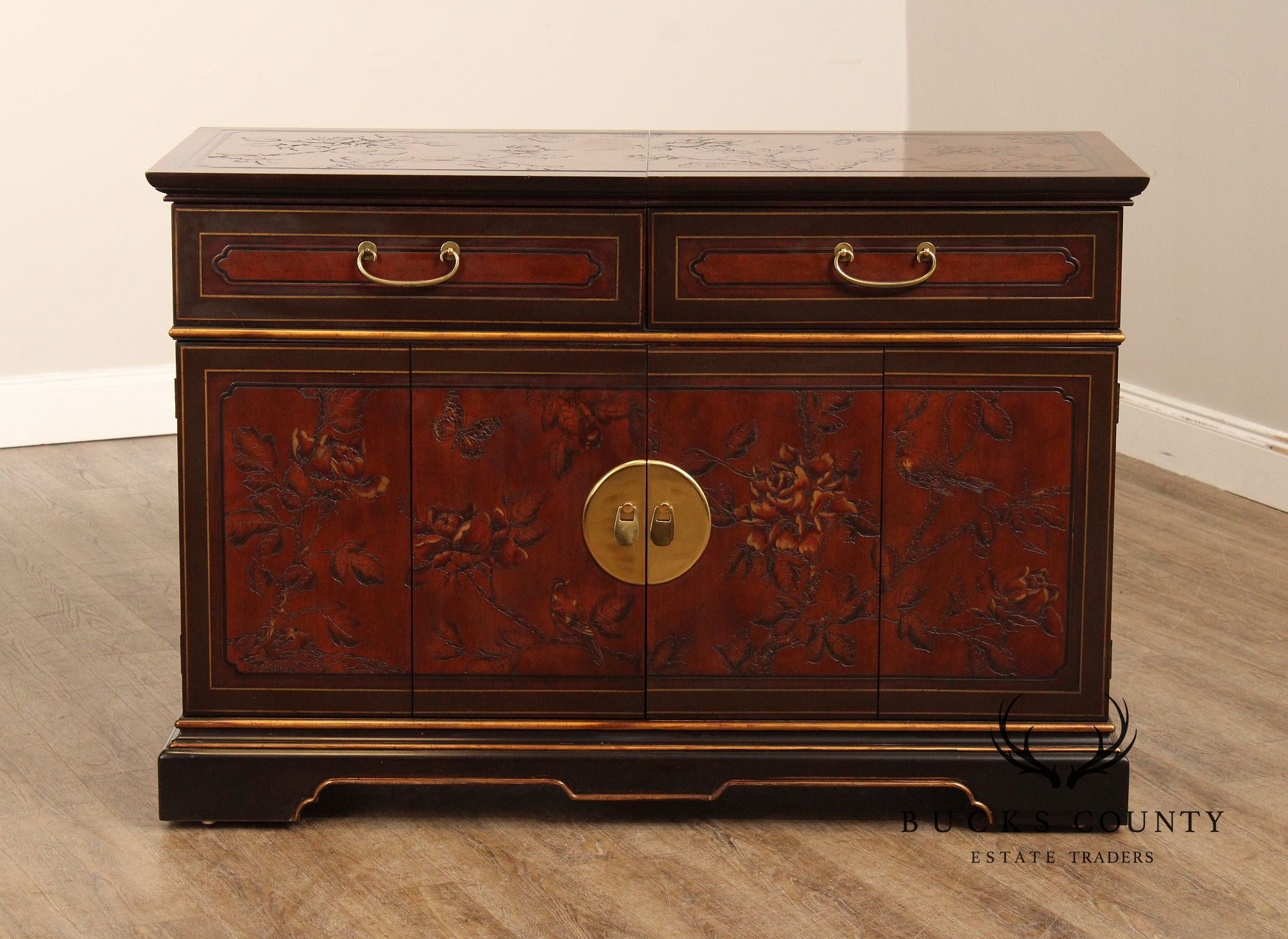 Drexel Heritage Chinoiserie Style Sliding Top Server