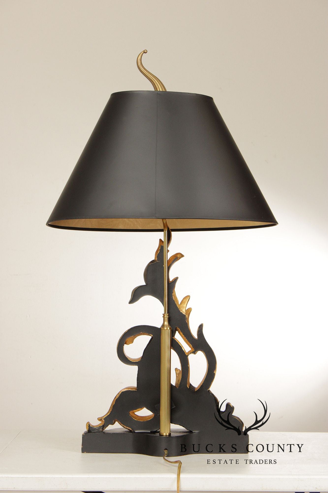 Chelsea House Gilt Carved Dolphin Table Lamp