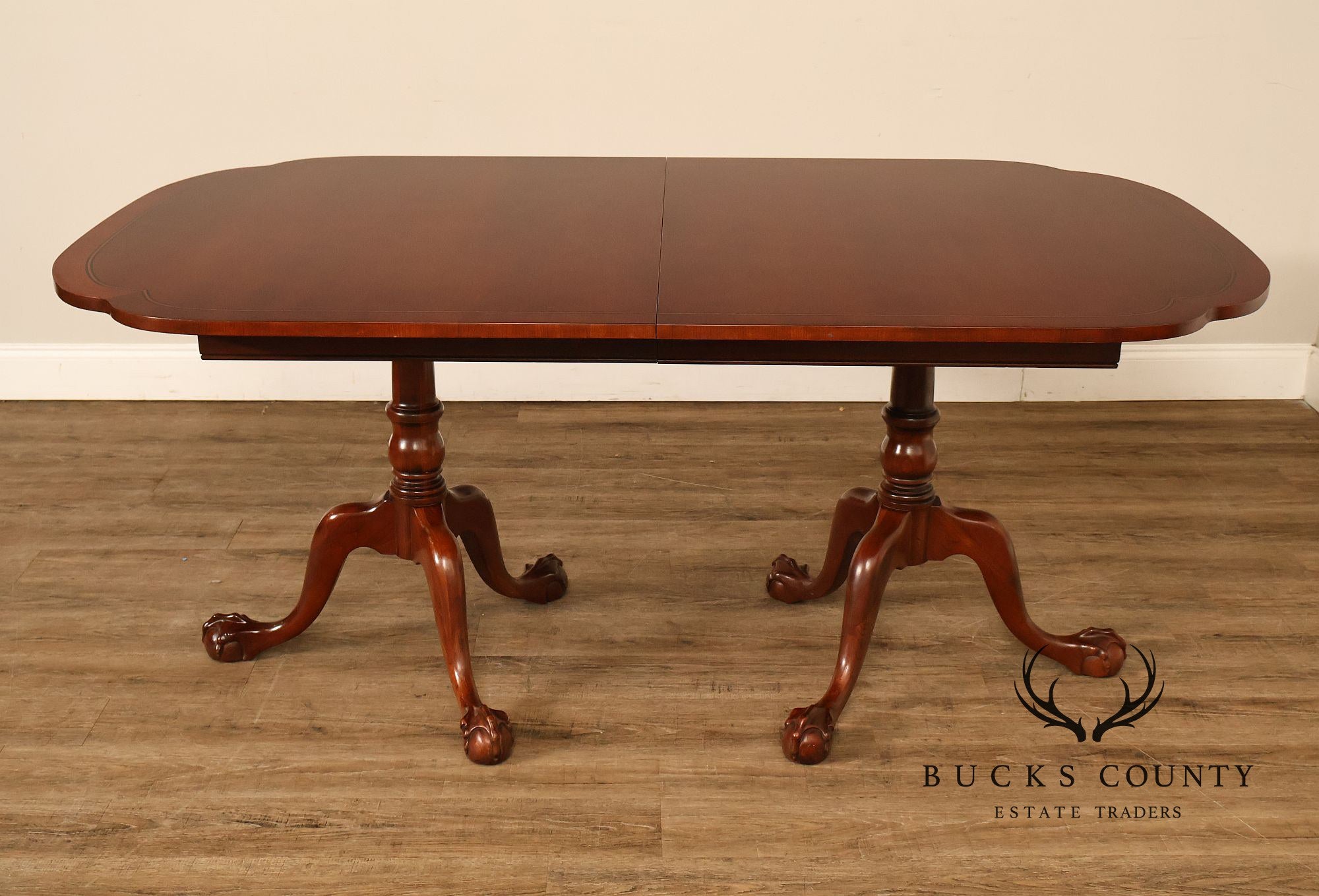 Pennsylvania House Chippendale Style Double Pedestal Dining Table