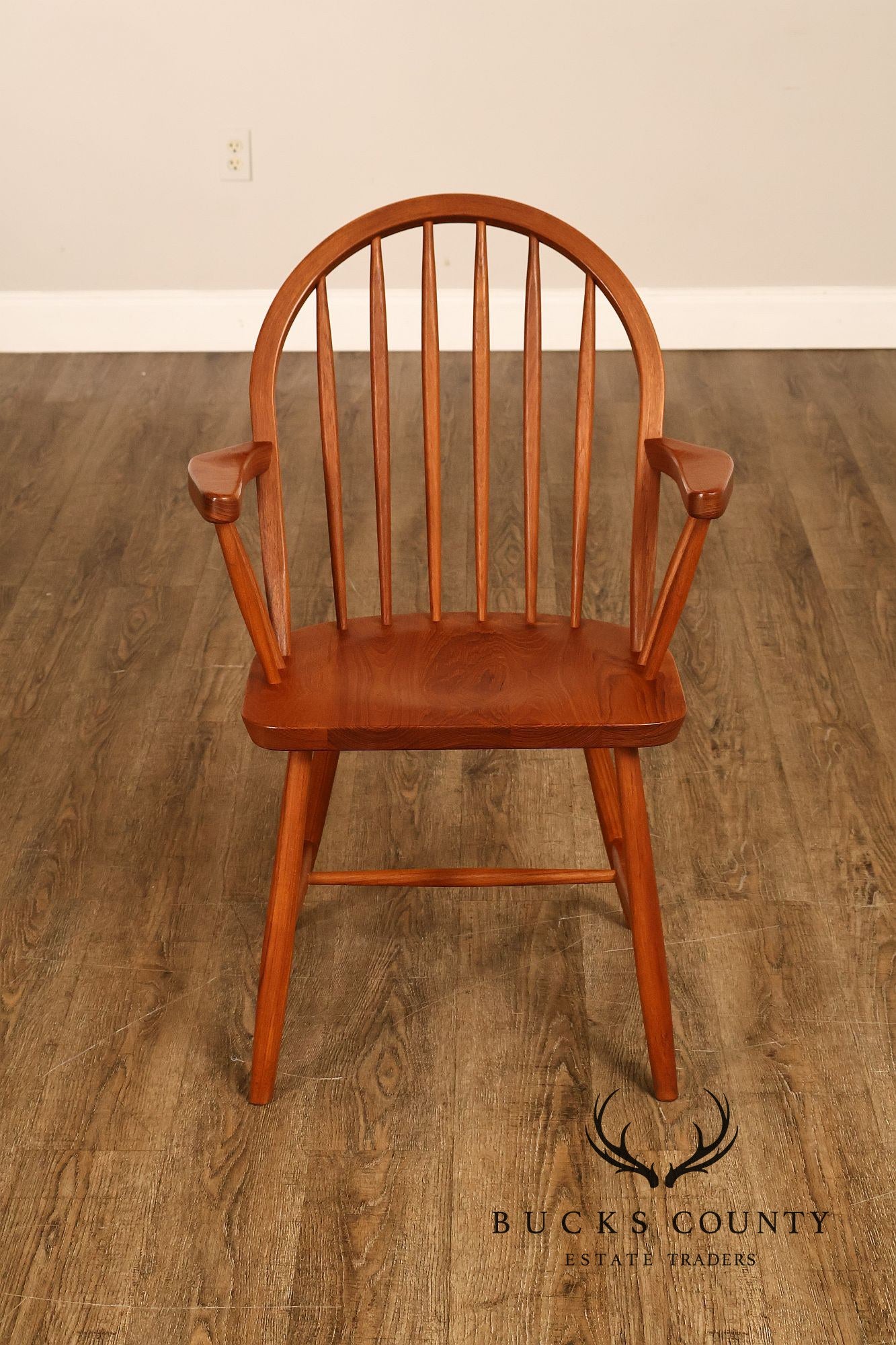 KD Sun Furniture Vintage Danish Modern Style Set of Six Teak Windsor Dining Chairs