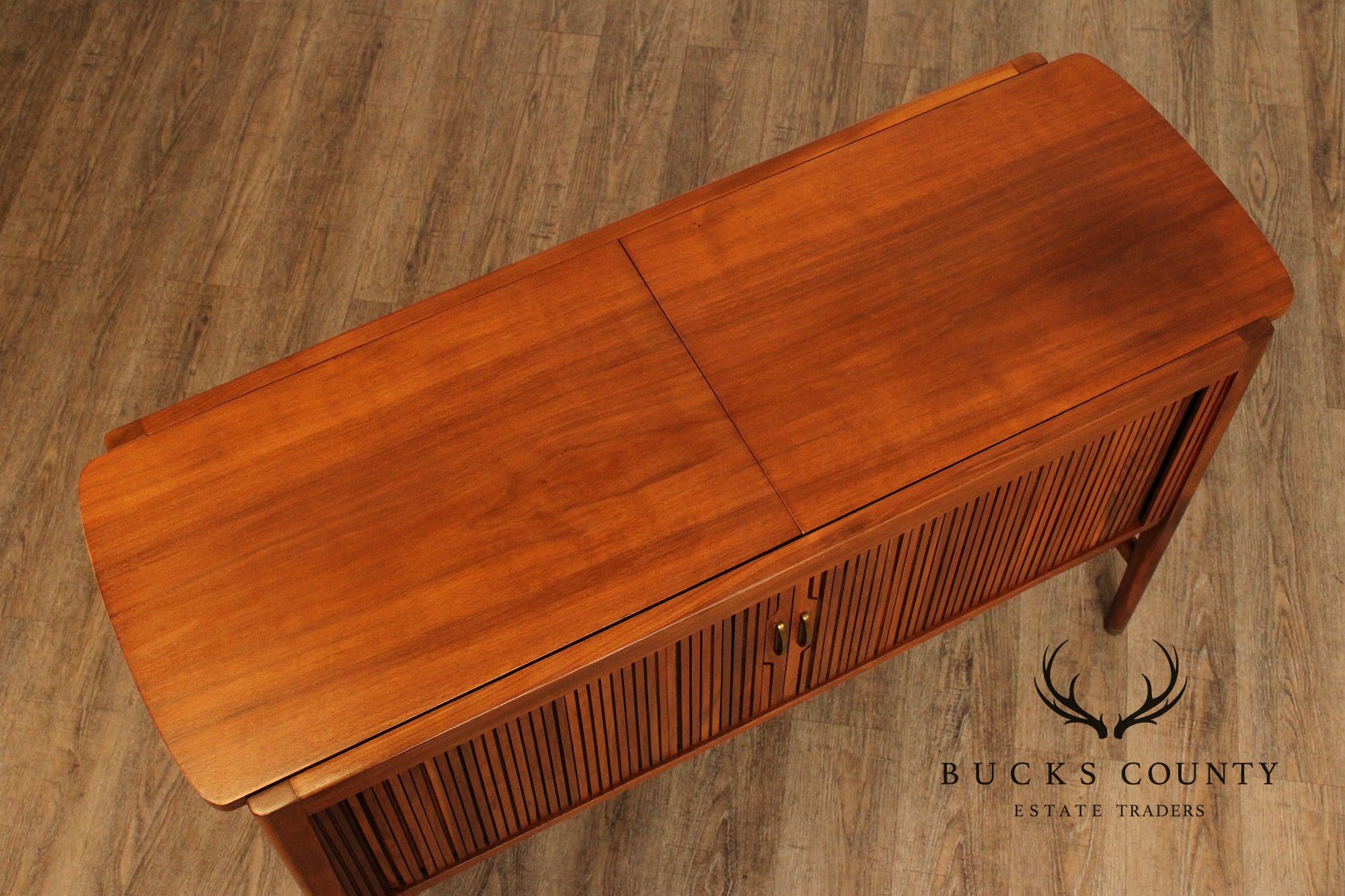 Drexel 'Declaration' Mid Century Modern Walnut Sliding Top Server