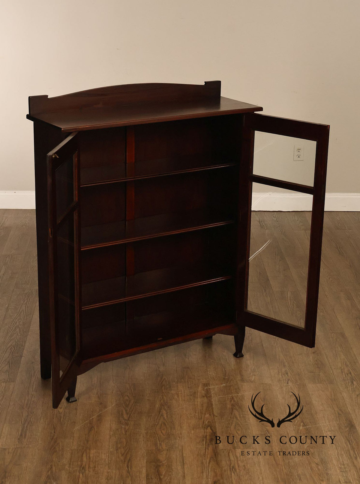Grand Rapids Arts And Crafts Mahogany Glass Door Bookcase