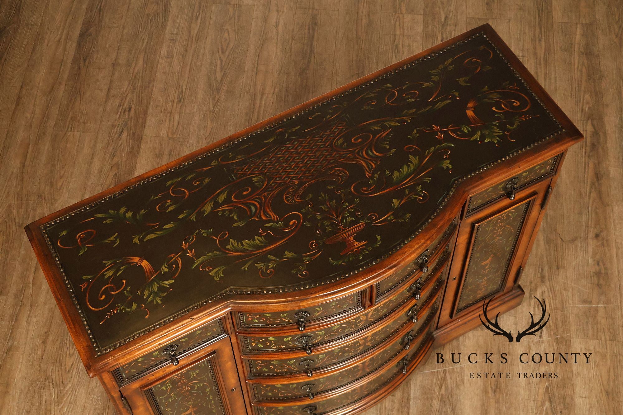 Theodore Alexander Decorated Chest With Drawers And Cabinet Doors