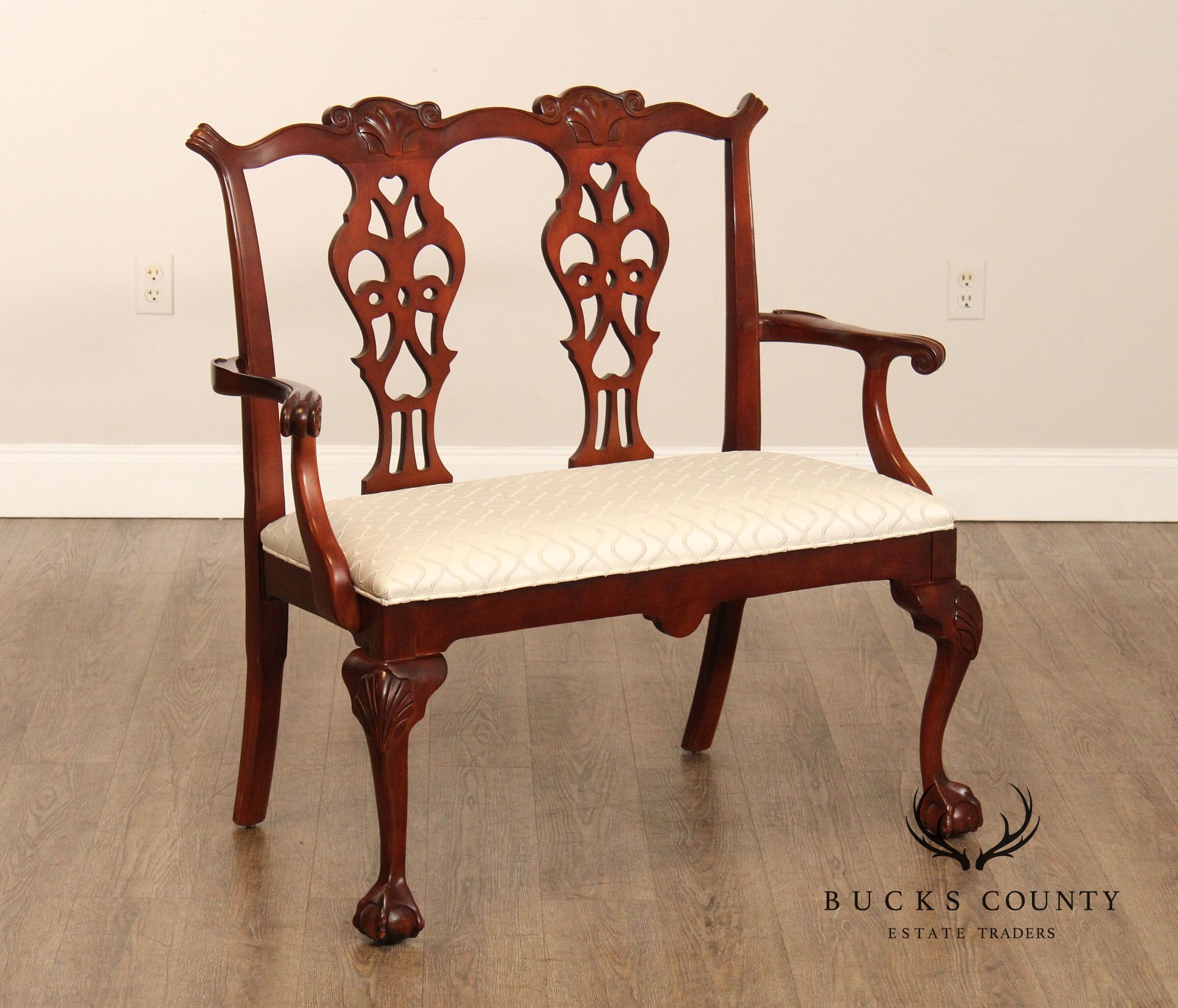 Century Chair Co. Chippendale Style Carved Mahogany Settee