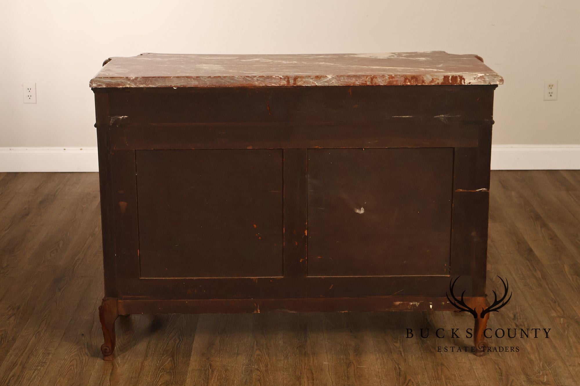 1920's French Louis XV Style Satinwood Marble Top Server