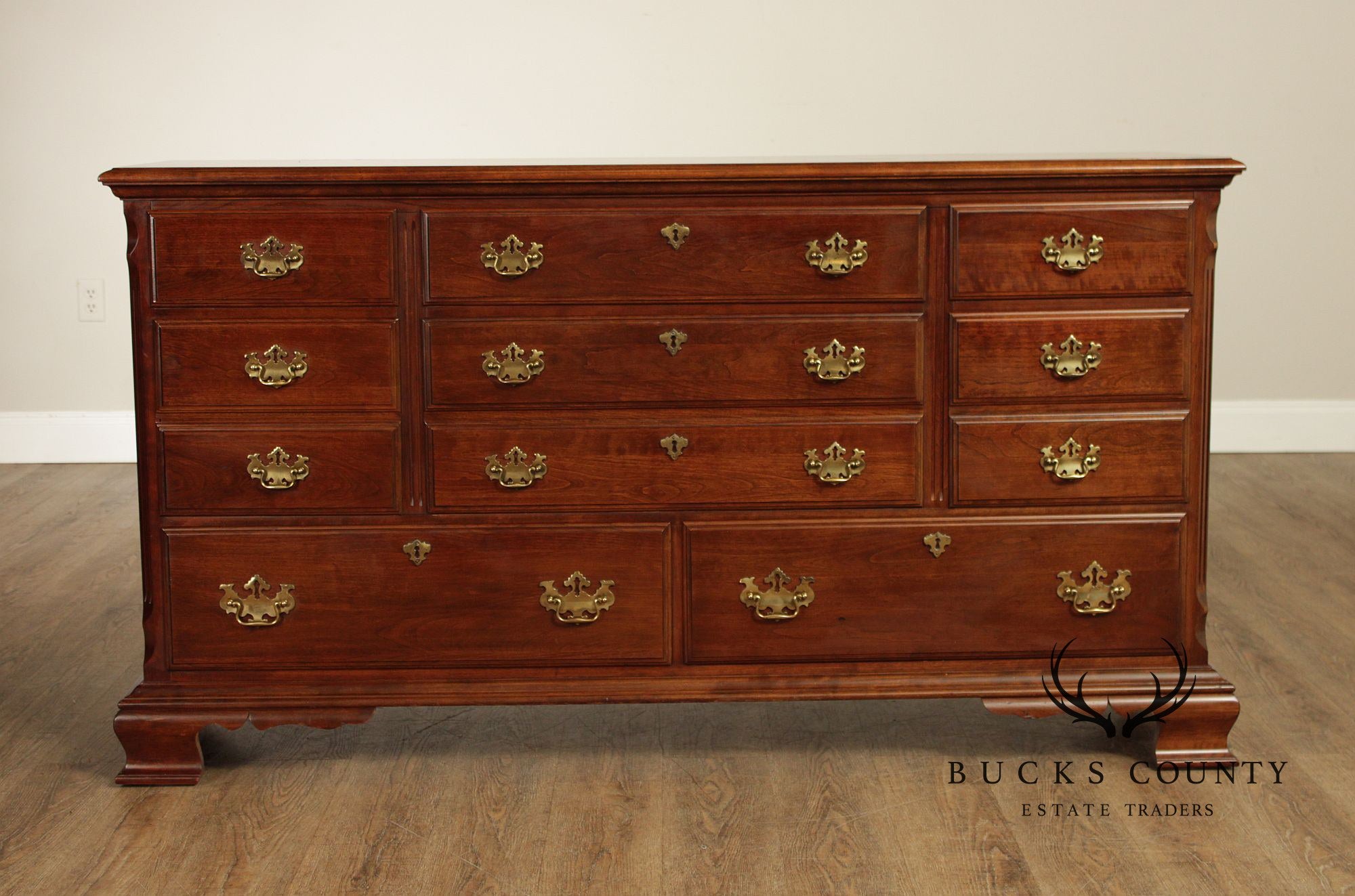 Pennsylvania House Chippendale Style Cherry Triple Dresser