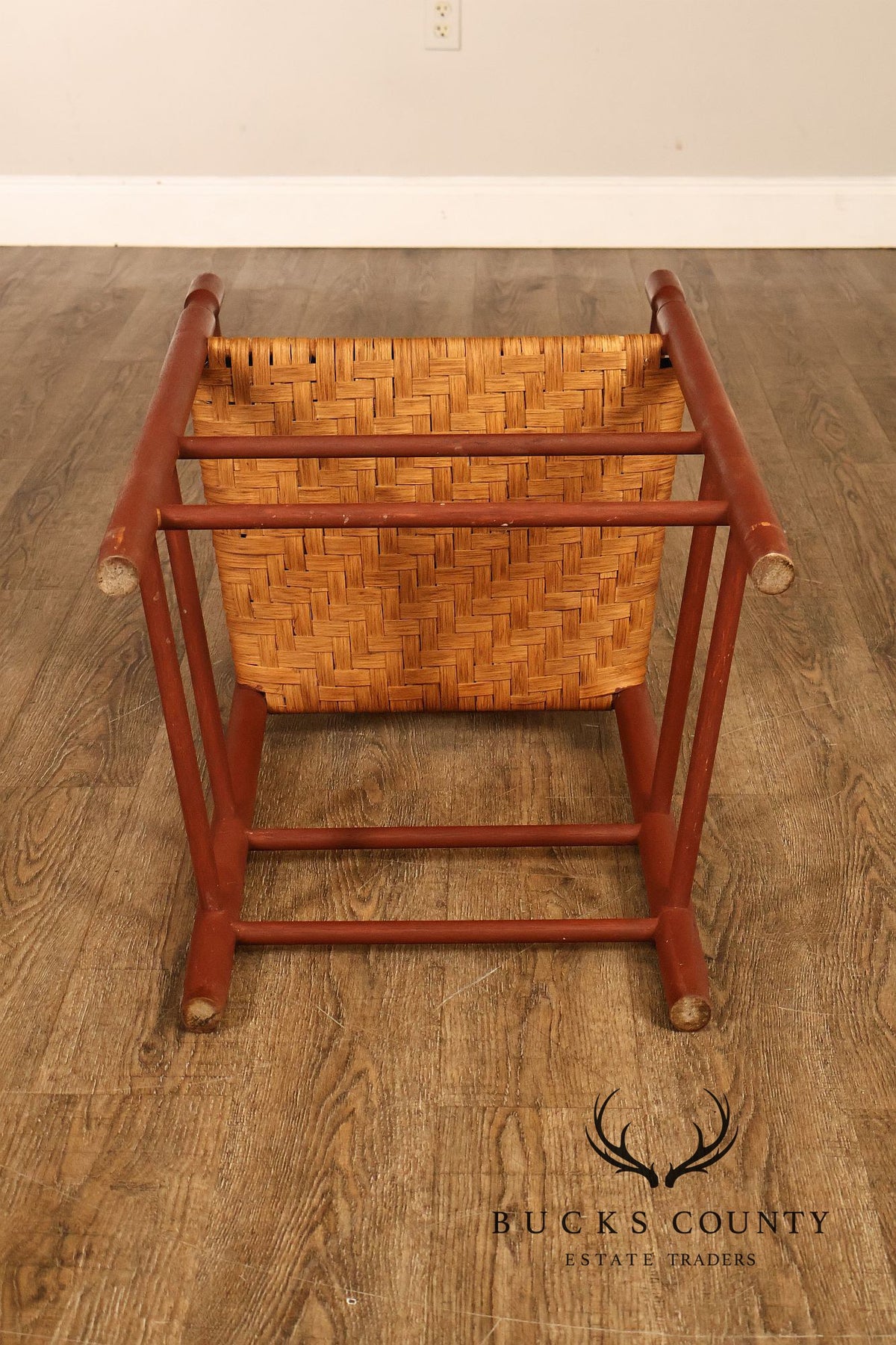 Shaker Style Pair of Rush Seat Counter Stools