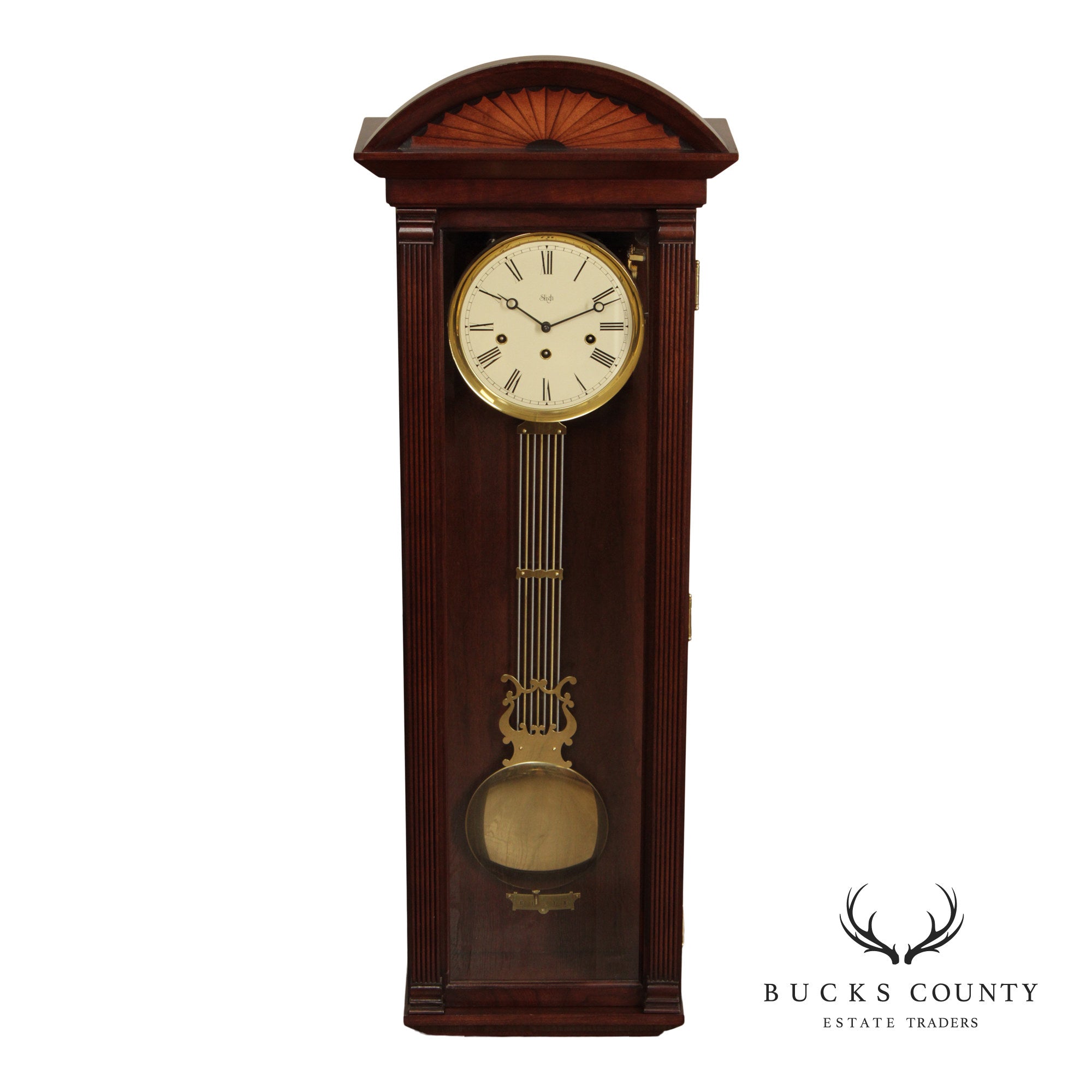Sligh Federal Style Cherry Regulator Wall Clock