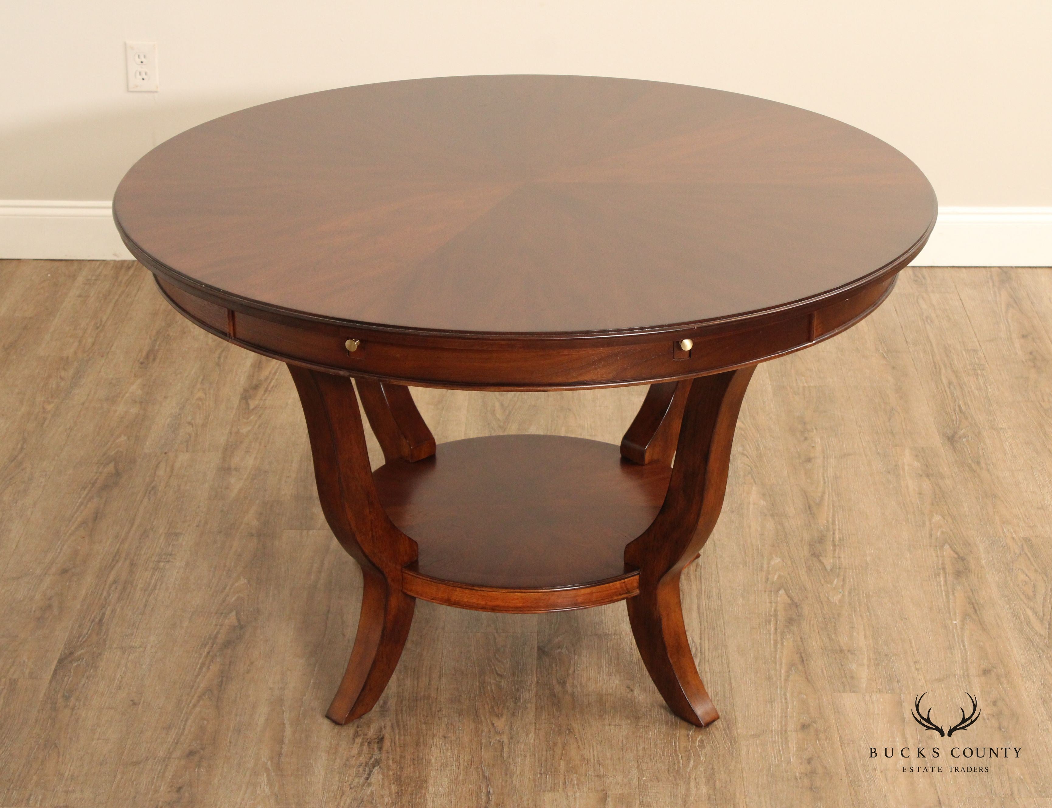 Stanley Furniture Round Expandable Sunburst Cherry Dining Table