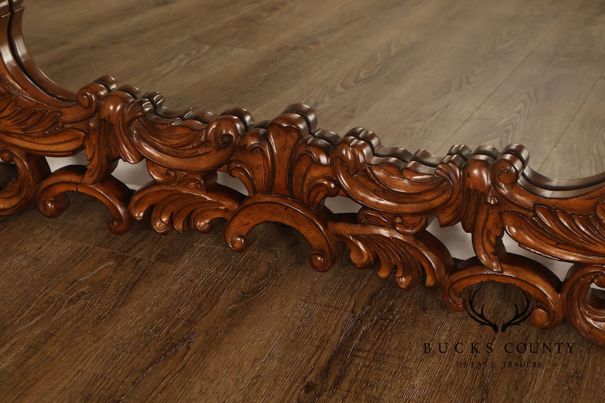 Large Hand Carved Baroque Style Wood Wall Mirror