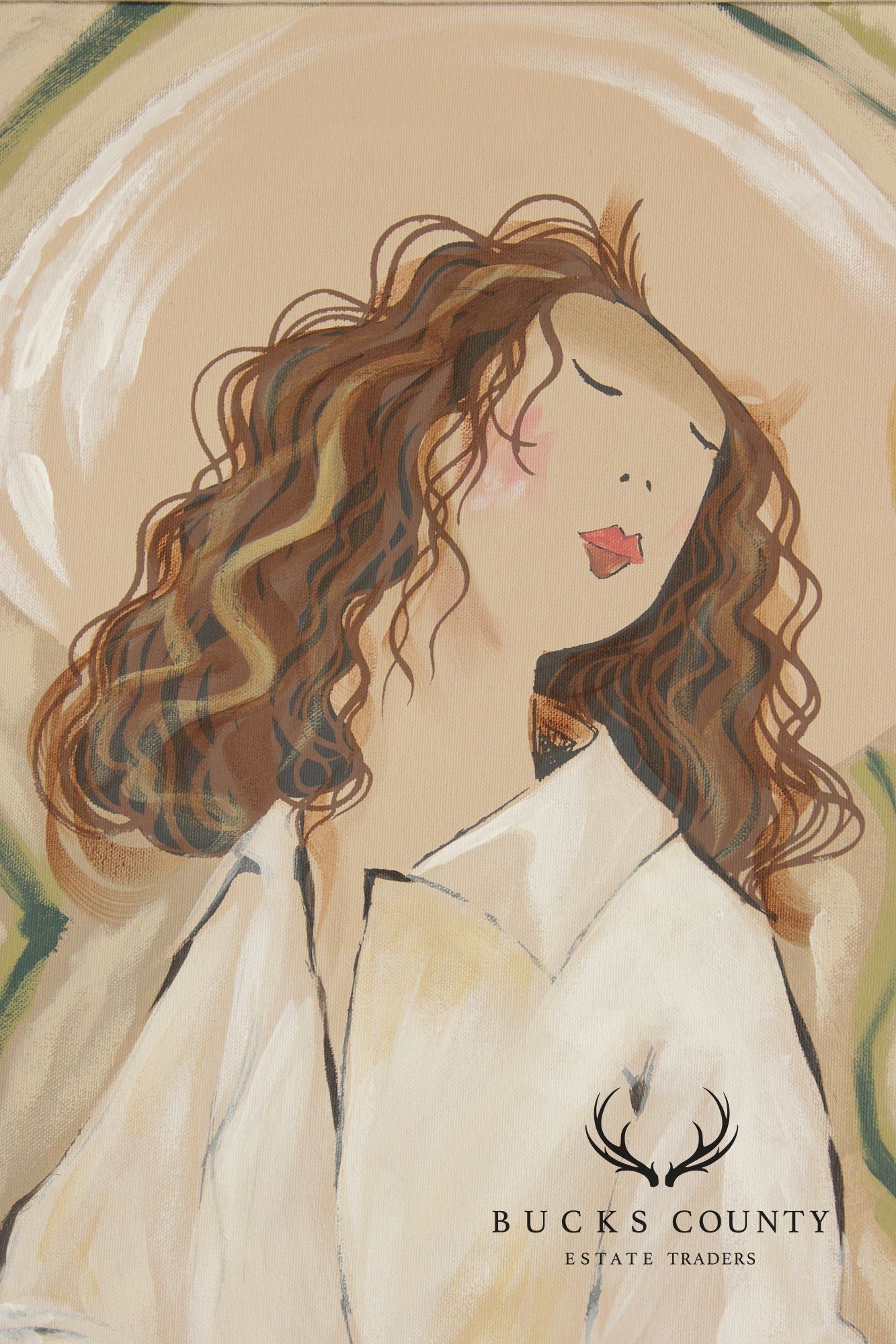 C. Williams Large Framed Oil Painting, White Shirts