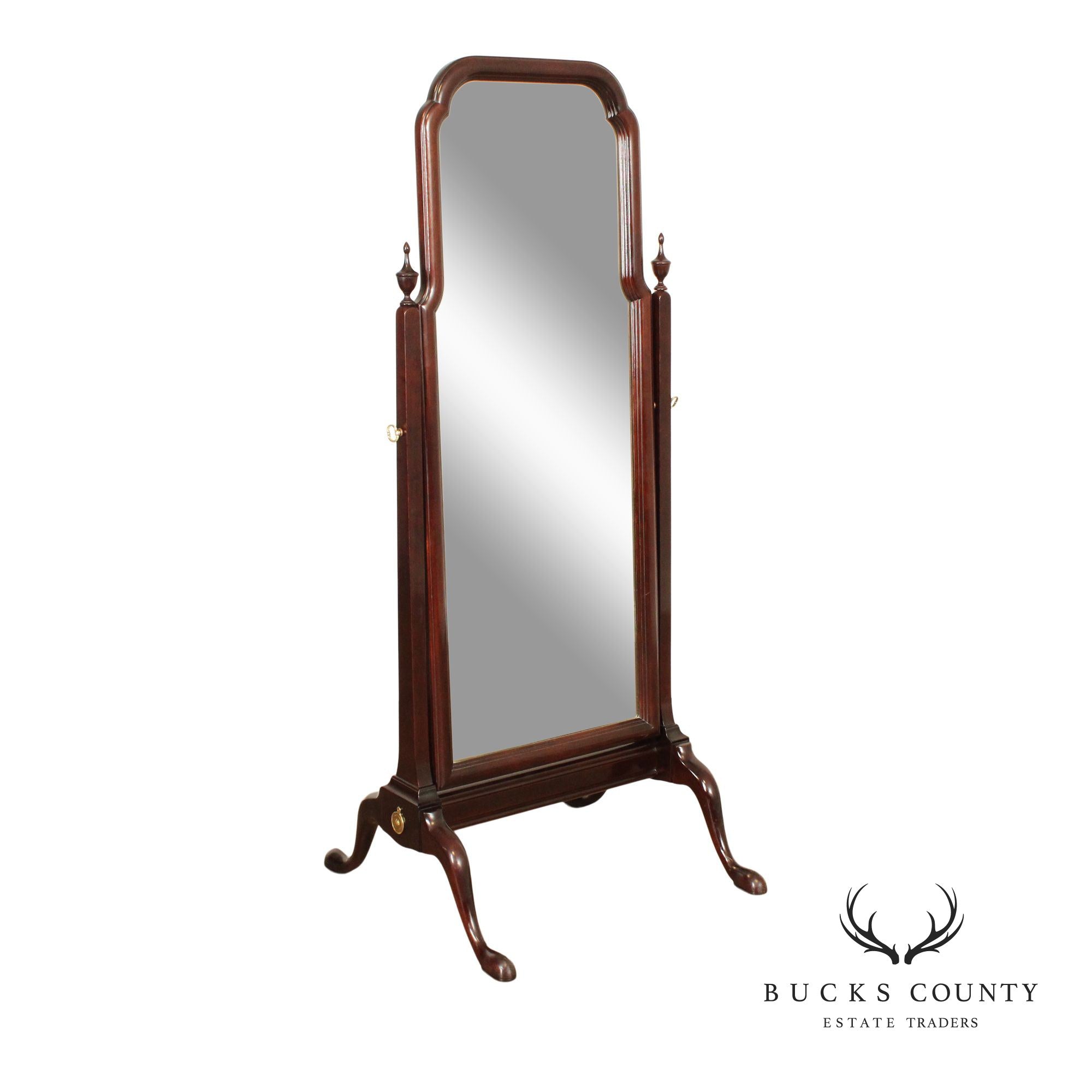 Stickley Queen Anne Style Mahogany Cheval Mirror