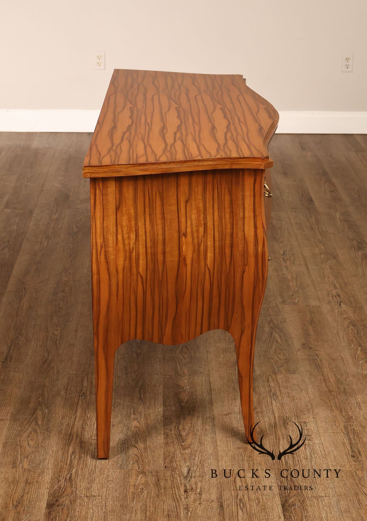 Theodore Alexander French Louis XV Style Two Drawer Bombe Commode