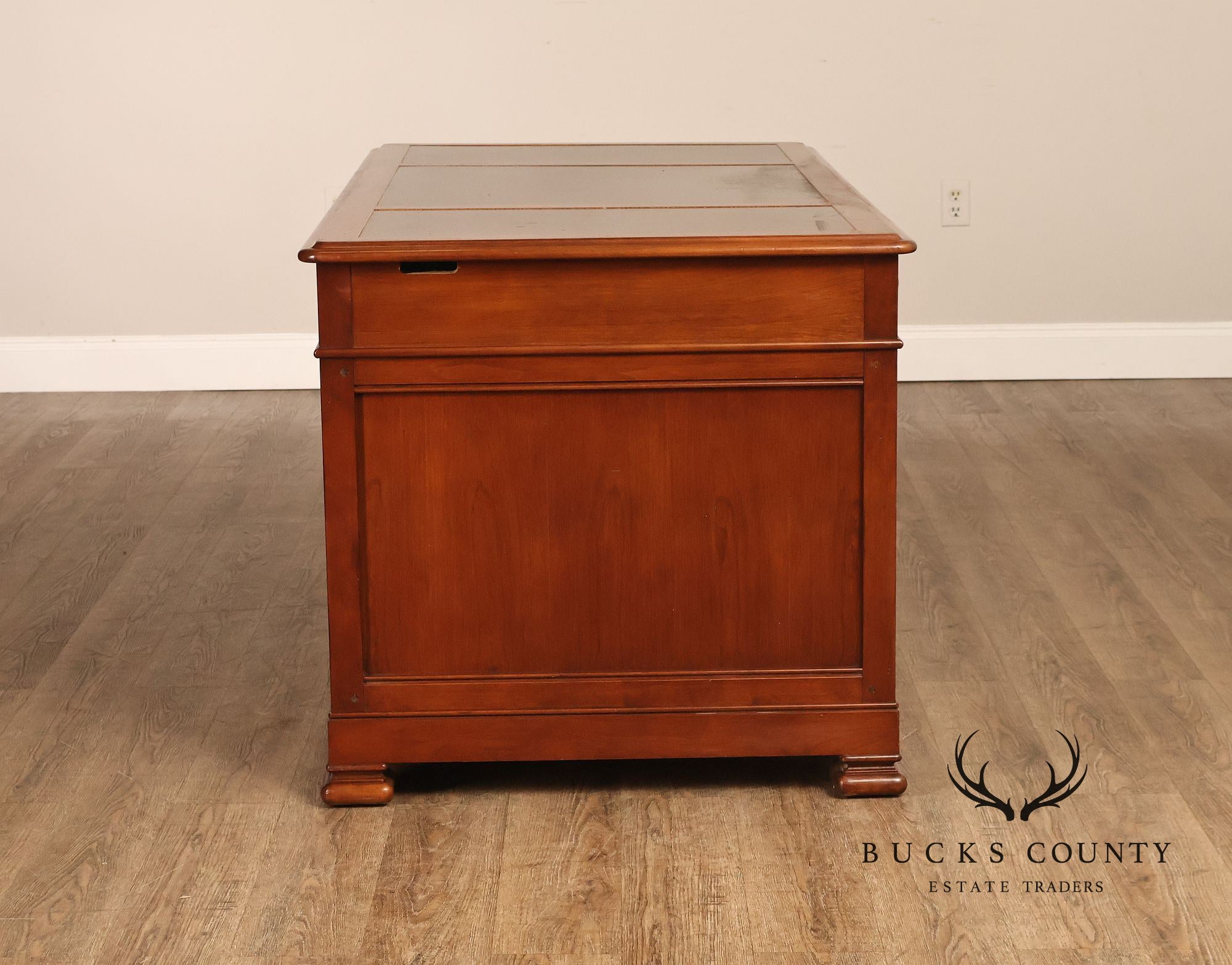 Sligh Leather Top Executive Pedestal Desk