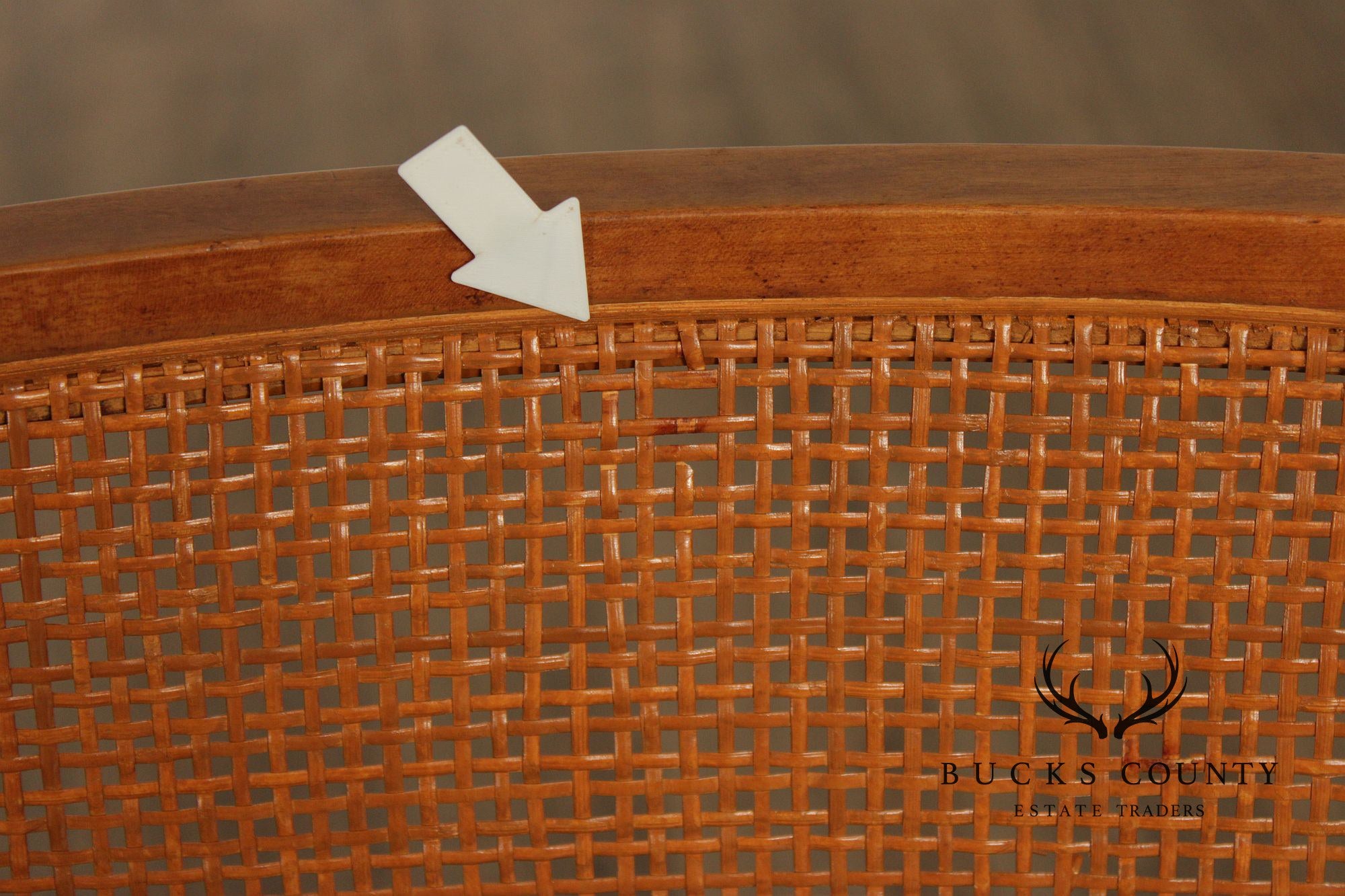 Michael Taylor For Baker Mid Century Modern Set of Six Cane Back Dining Chairs