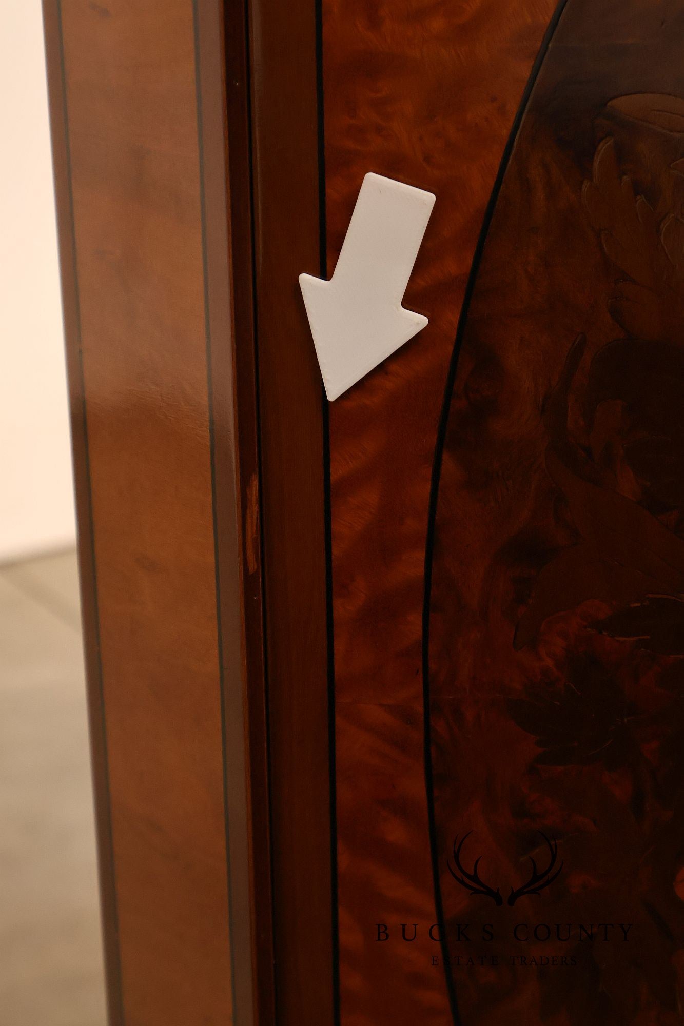 Italian Marquetry Inlaid Burl Wood Credenza Sideboard Server