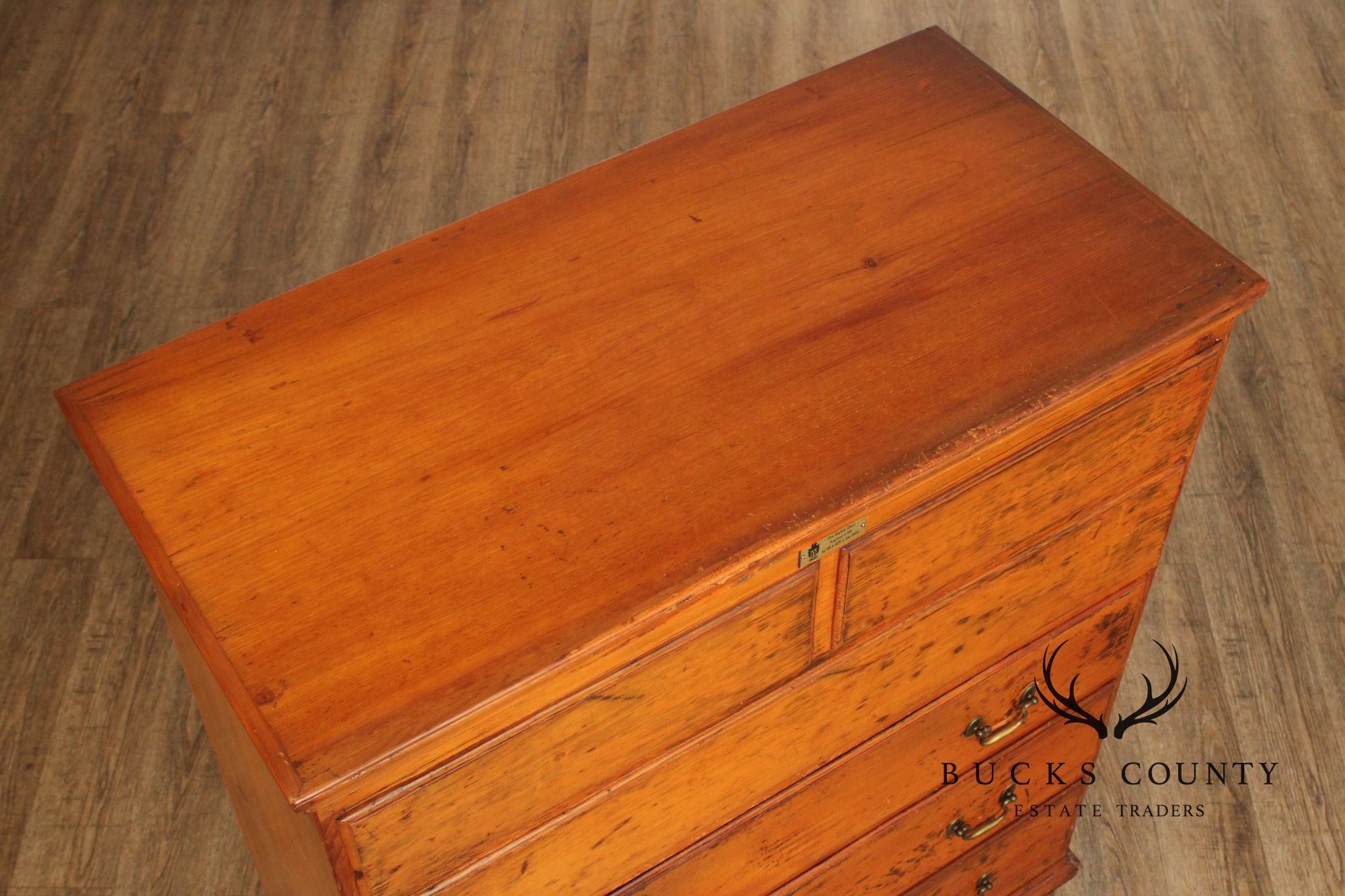 Antique Early American Pine Mule Chest