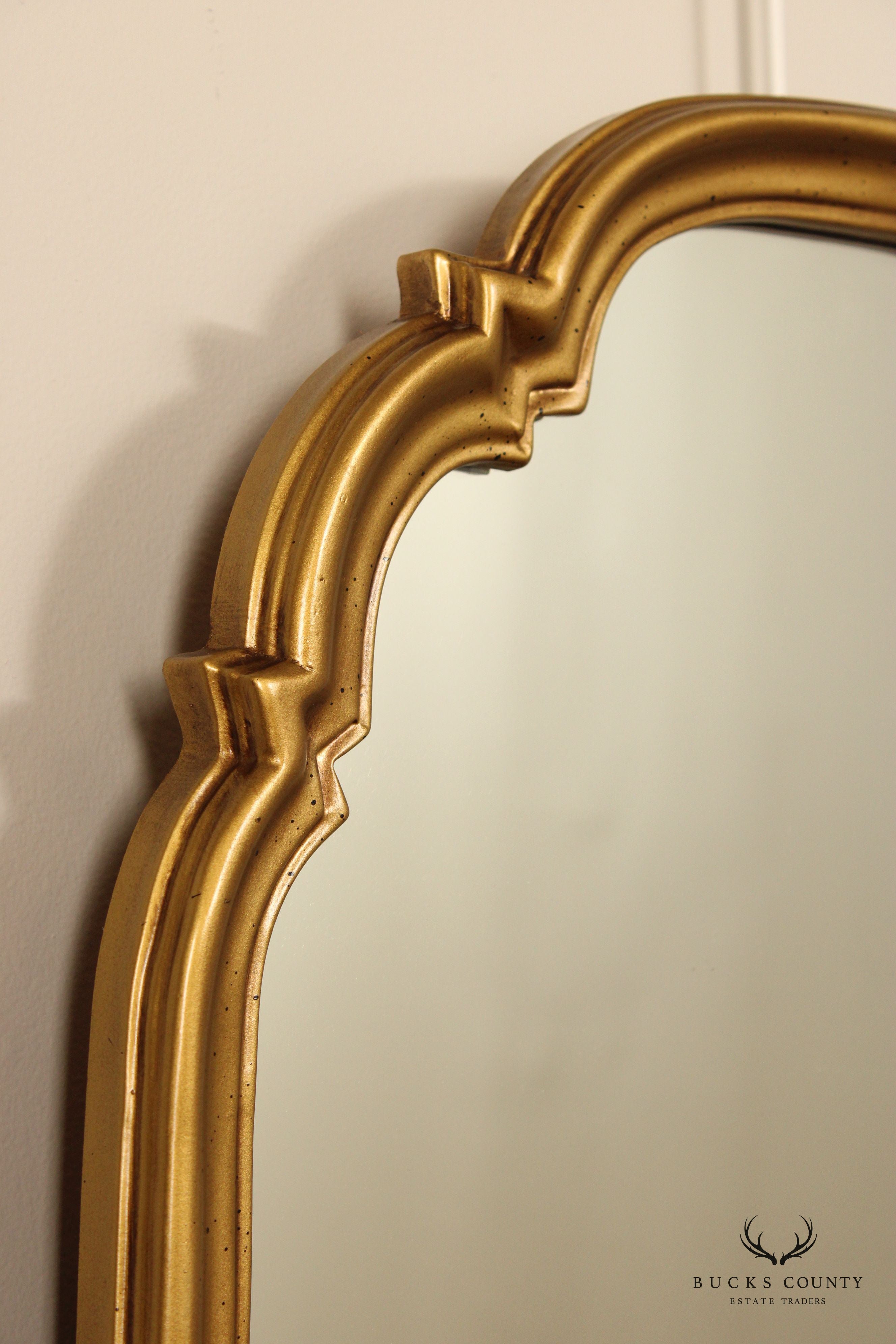 Carolina Mirror Company Mirror Hollywood Regency Style Gold Wall Mirror