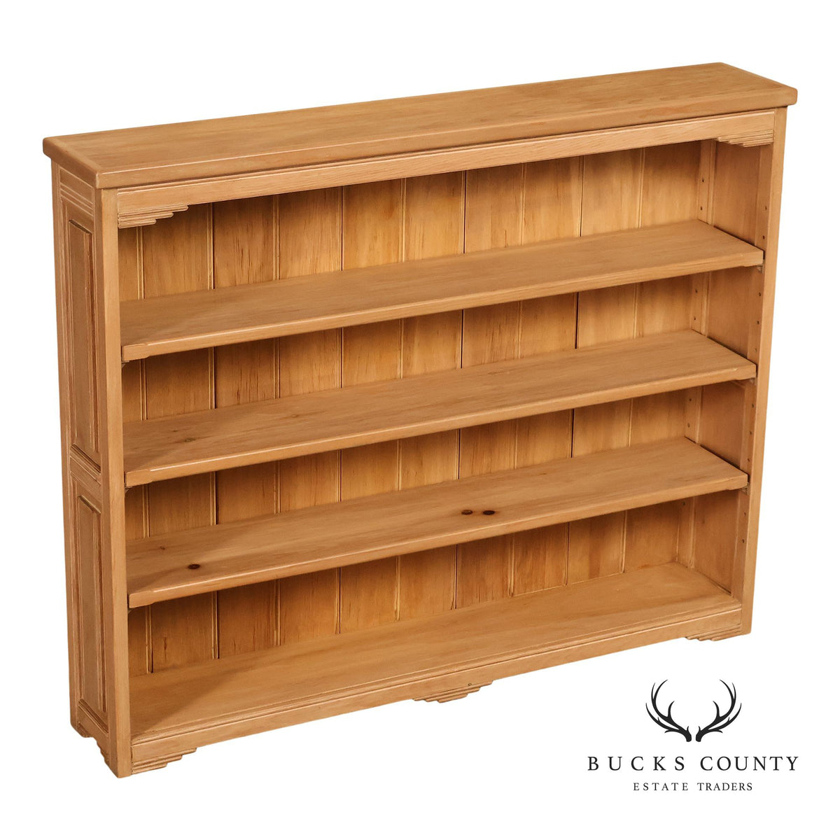 Rancho Monterey Style Oak Open Four Shelf Bookcase
