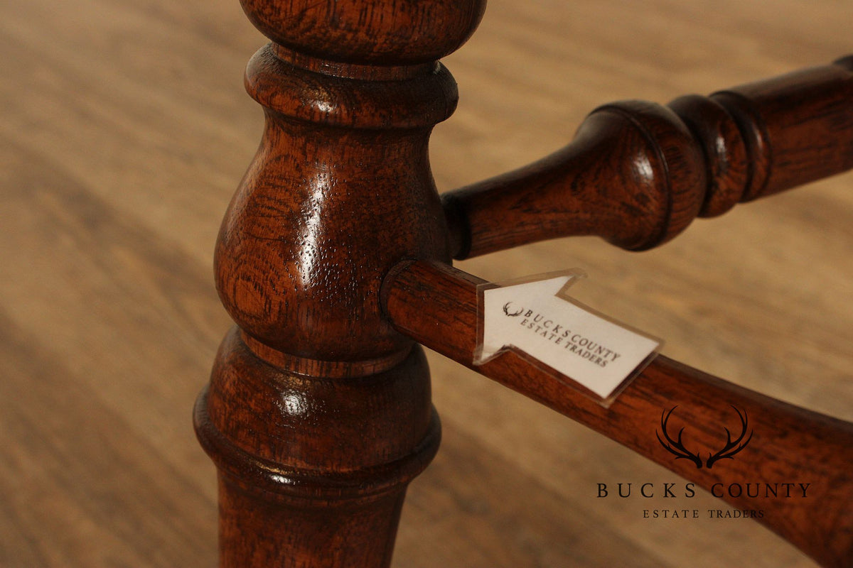English Traditional Style Set of Four Oak Dining Armchairs