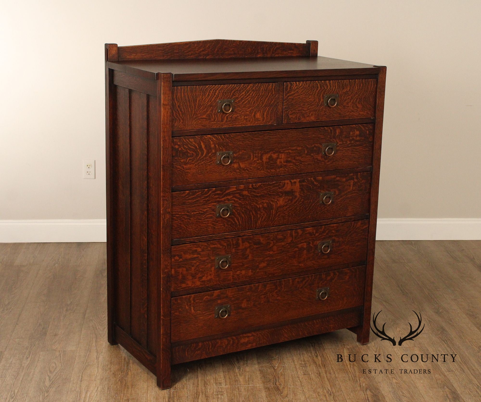 Warren Hile Mission Style Oak Tall Chest