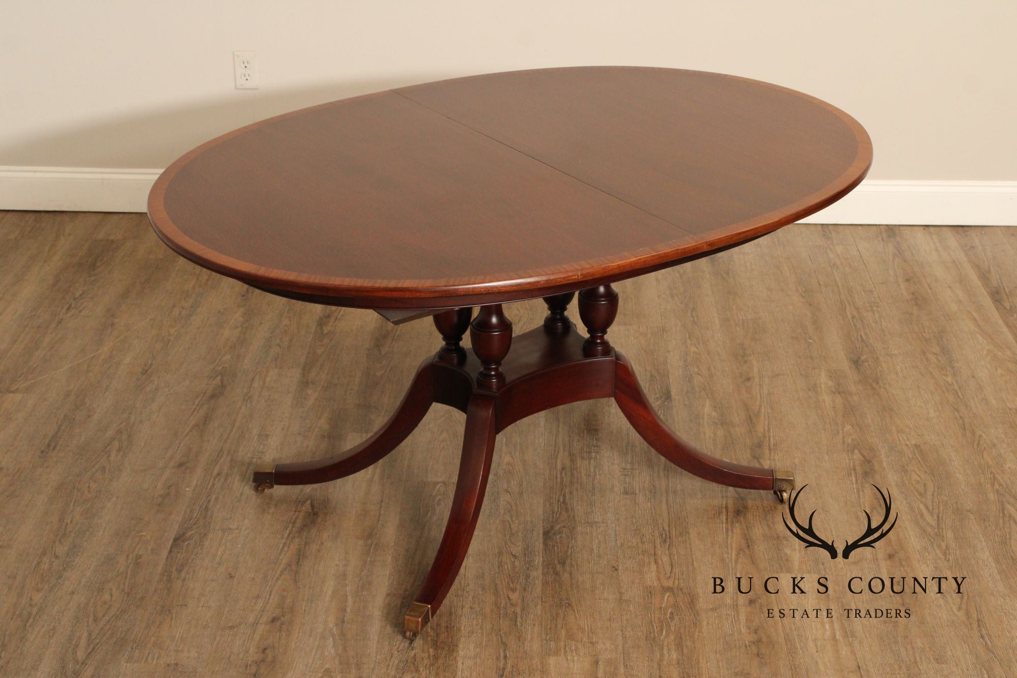 Fancher Georgian Style Oval Mahogany Pedestal Dining Table