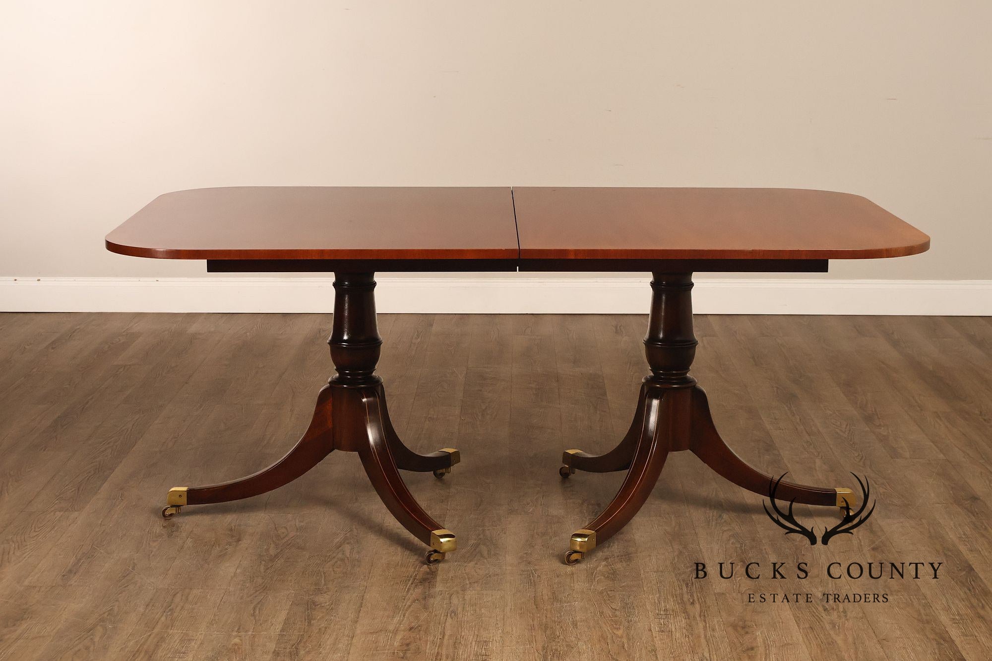 Federal Style Double Pedestal Mahogany Dining Table