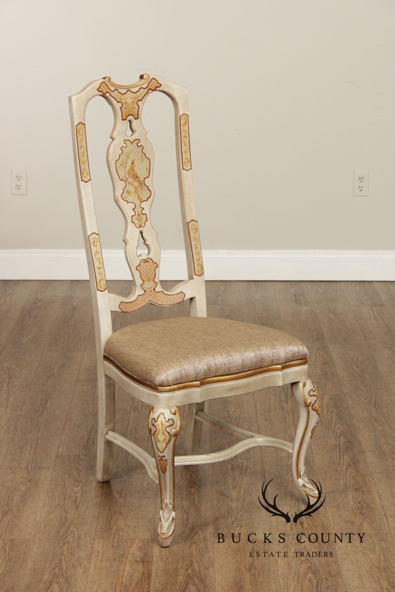 Drexel Heritage 'Sketchbook' Set of Eight Chinoiserie Dining Chairs