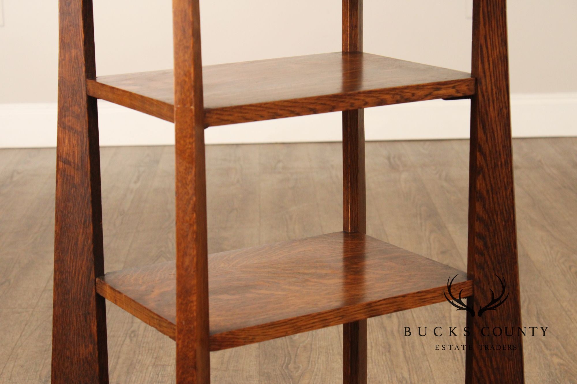 Antique Arts & Crafts Oak Etagere