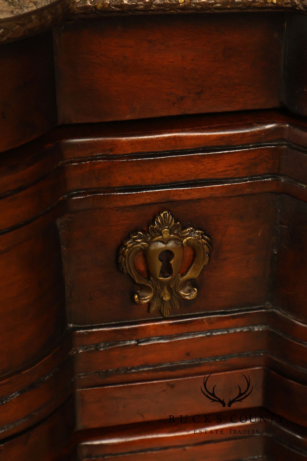French Provincial Style Marble Top Chest of Drawers